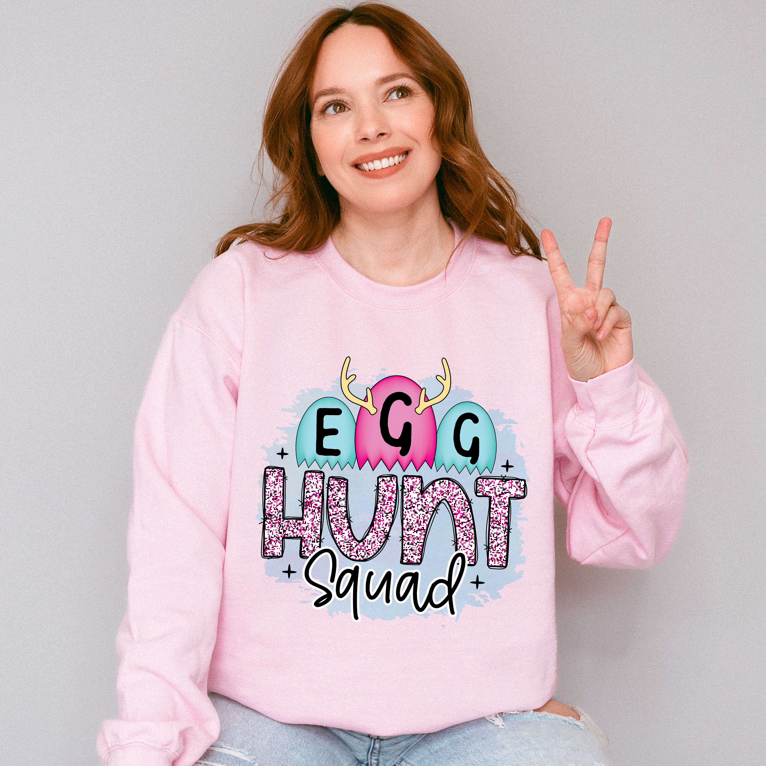 Egg Hunt Squad Easter Day Unisex Crewneck T-Shirt Sweatshirt Hoodie