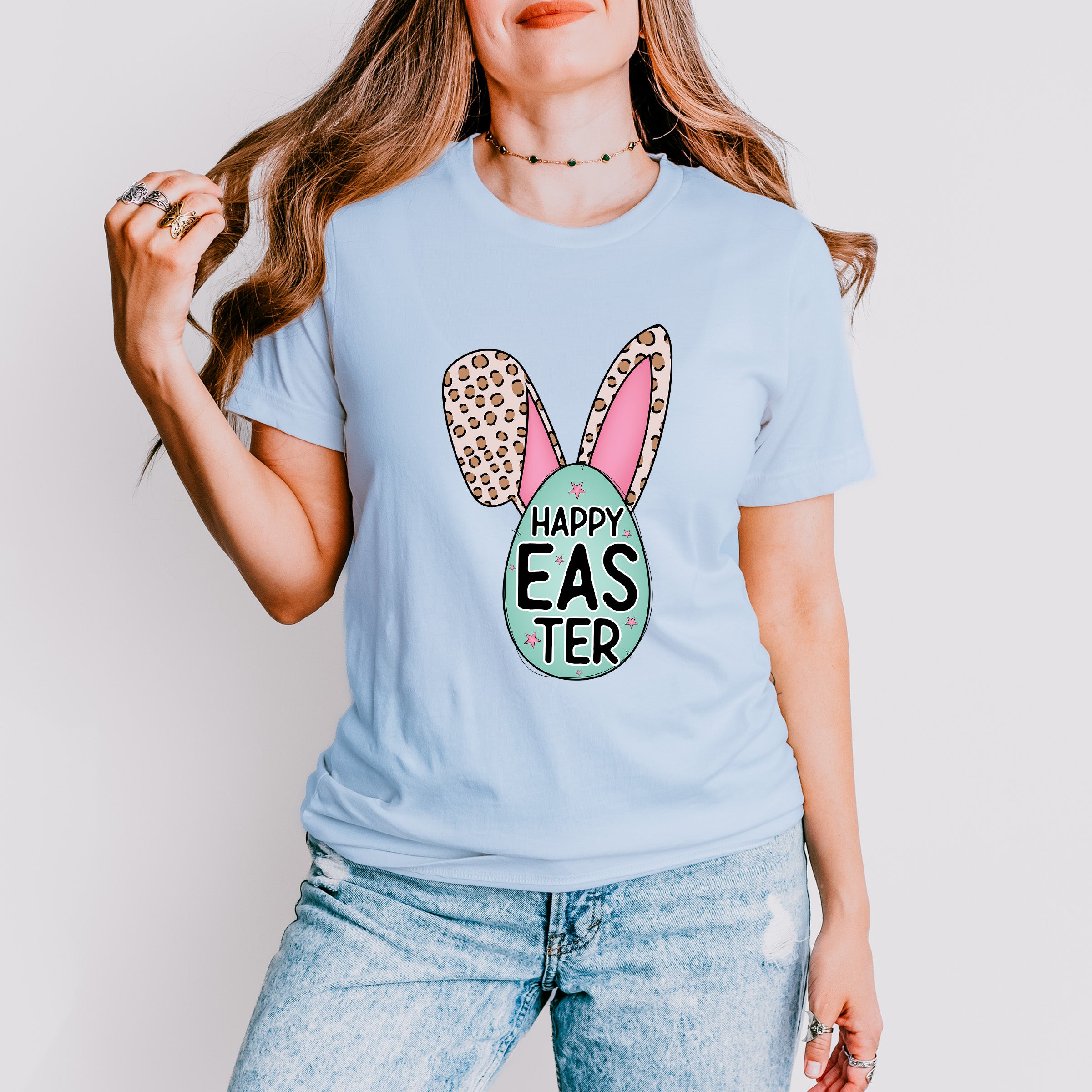 Happy Easter Bunny Ears Egg Easter Day Unisex Crewneck T-Shirt Sweatshirt Hoodie