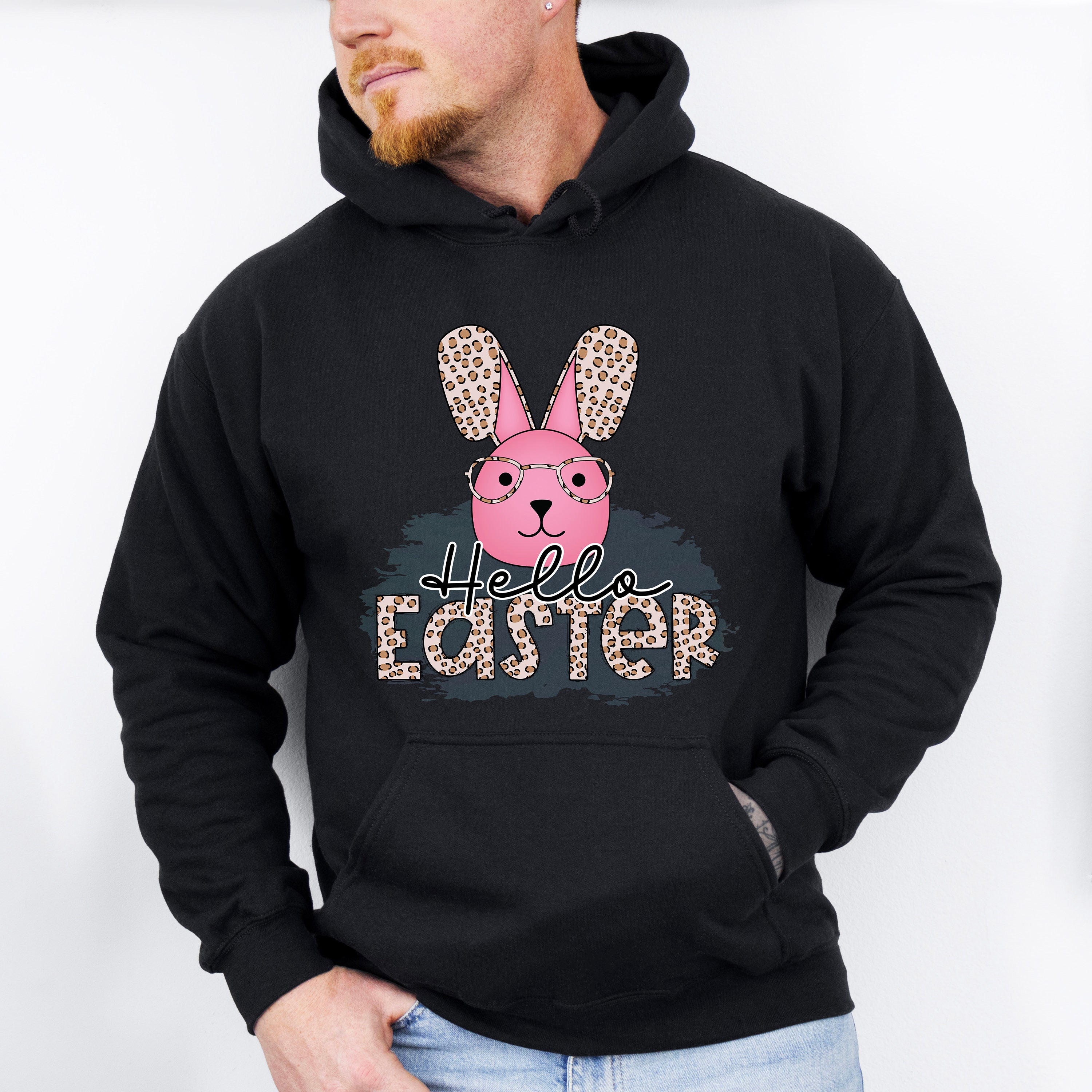 Hello Easter Pink Bunny Easter Day Unisex Crewneck T-Shirt Sweatshirt Hoodie
