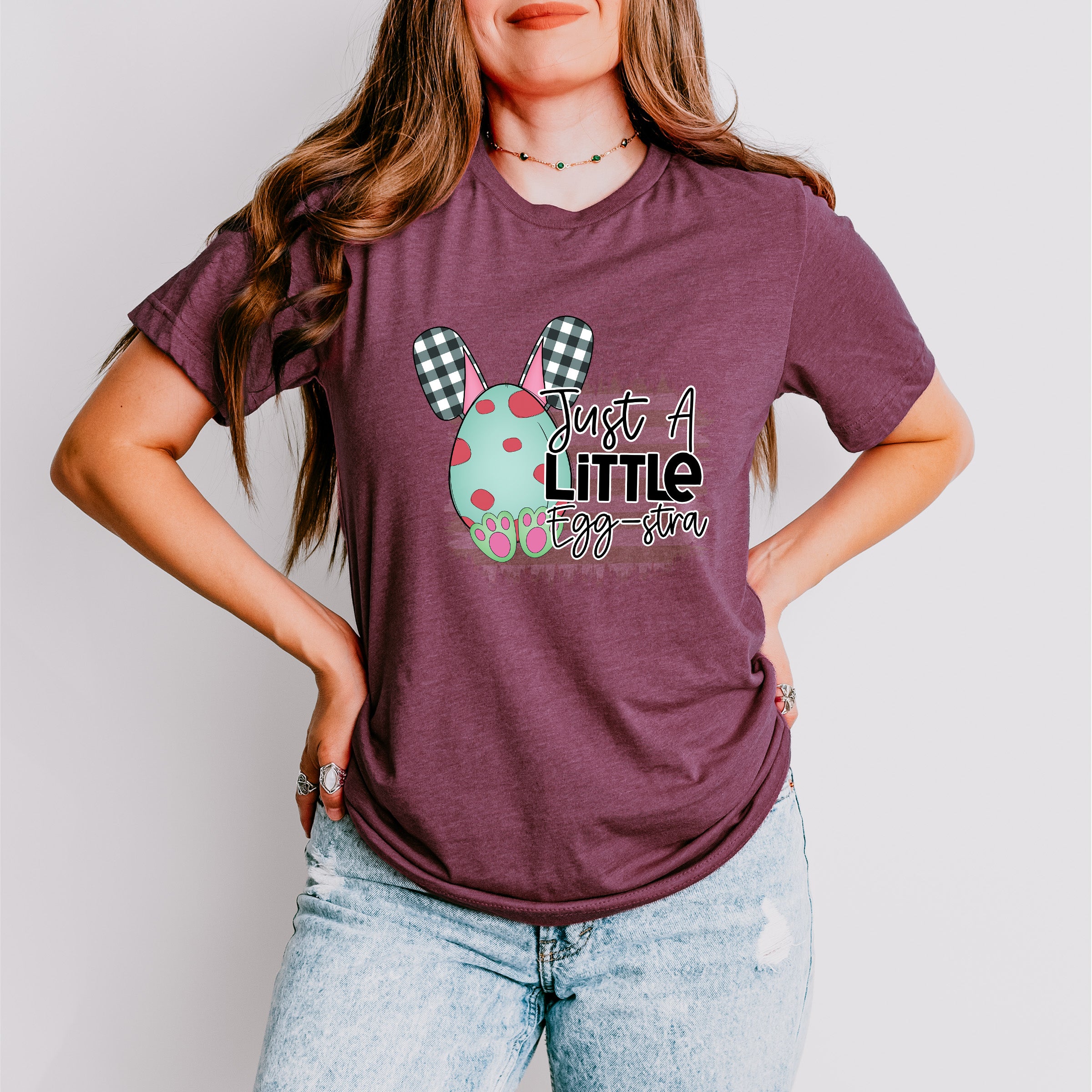 Just A Little Egg-stra Easter Day Unisex Crewneck T-Shirt Sweatshirt Hoodie