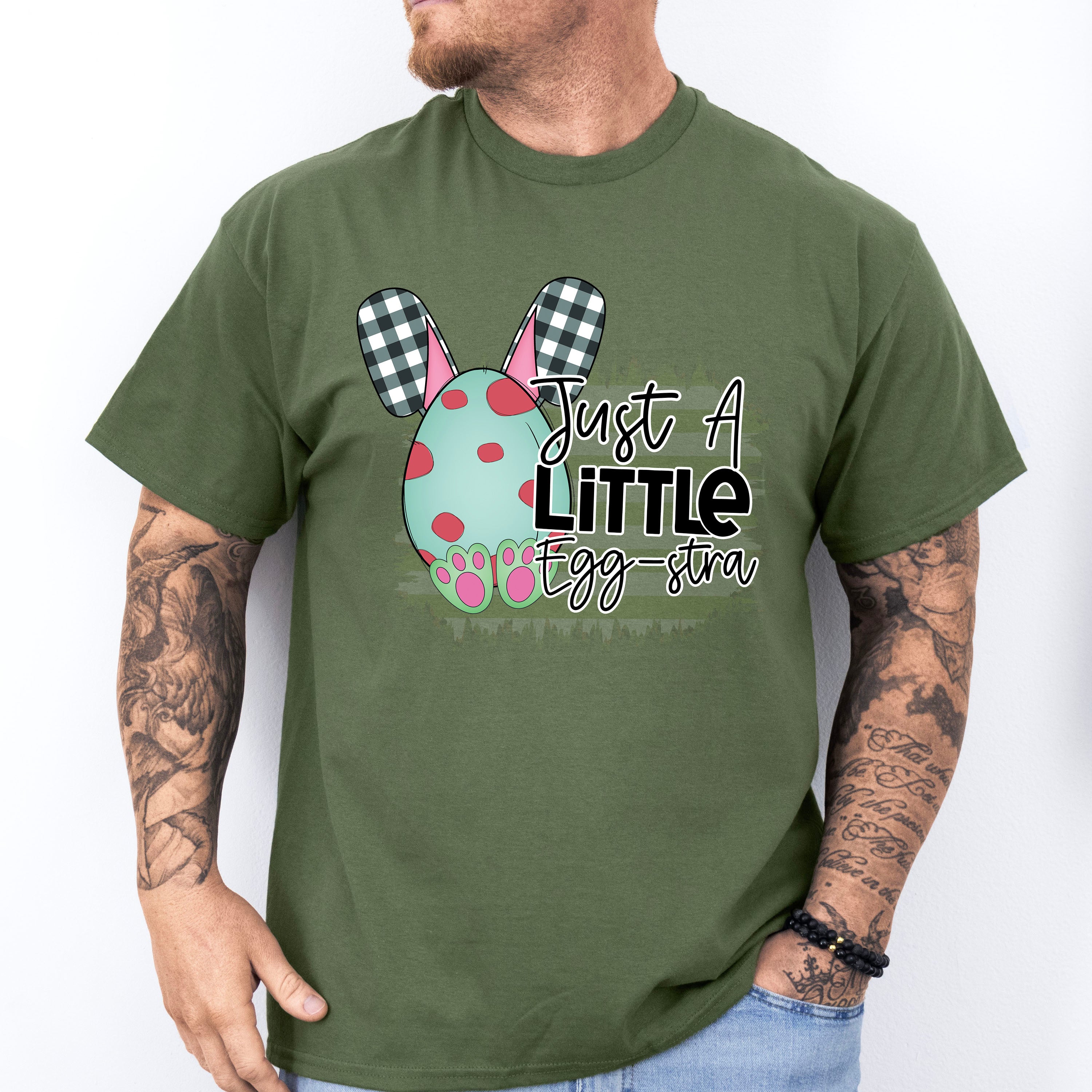 Just A Little Egg-stra Easter Day Unisex Crewneck T-Shirt Sweatshirt Hoodie