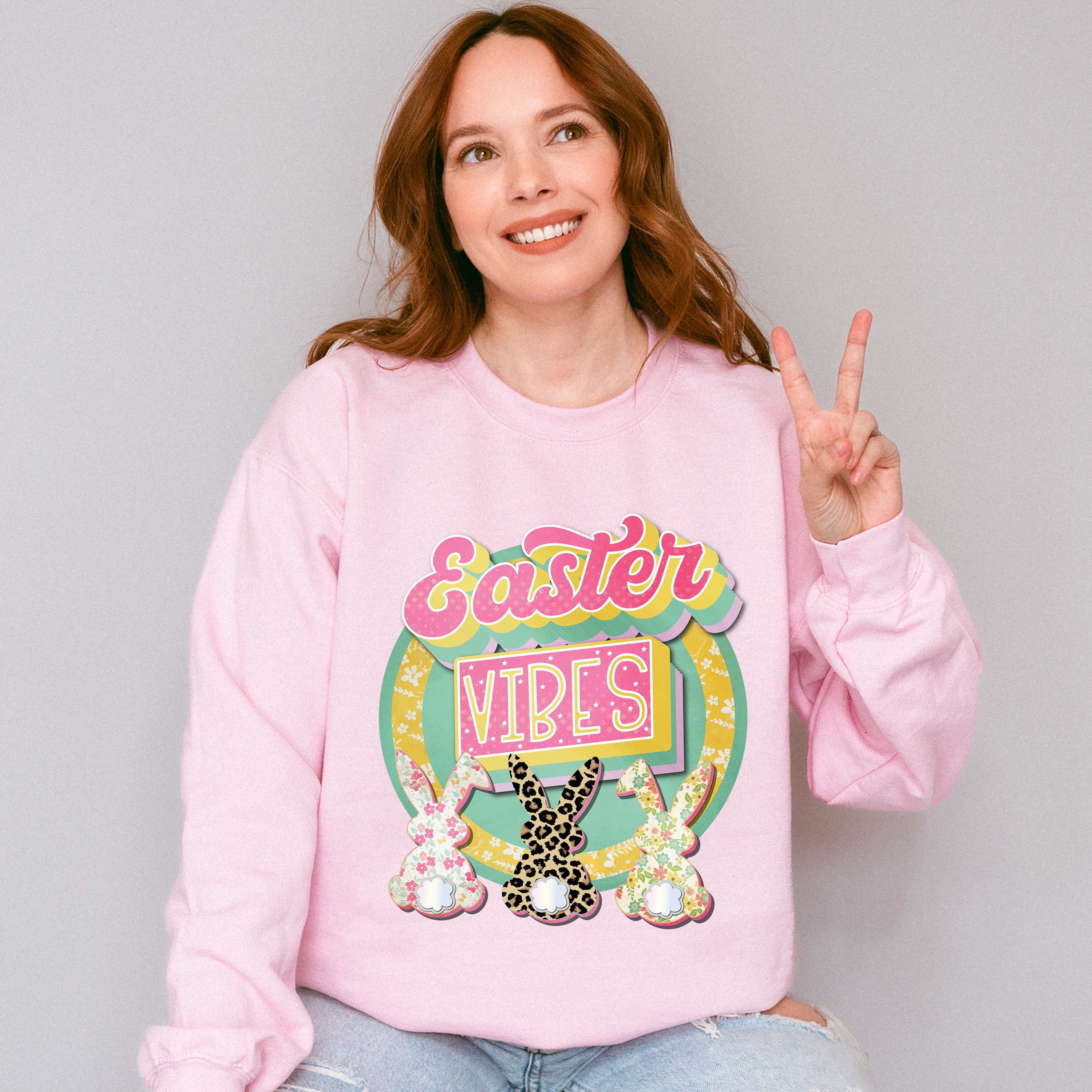 Easter Vibes Easter Day Unisex Crewneck T-Shirt Sweatshirt Hoodie