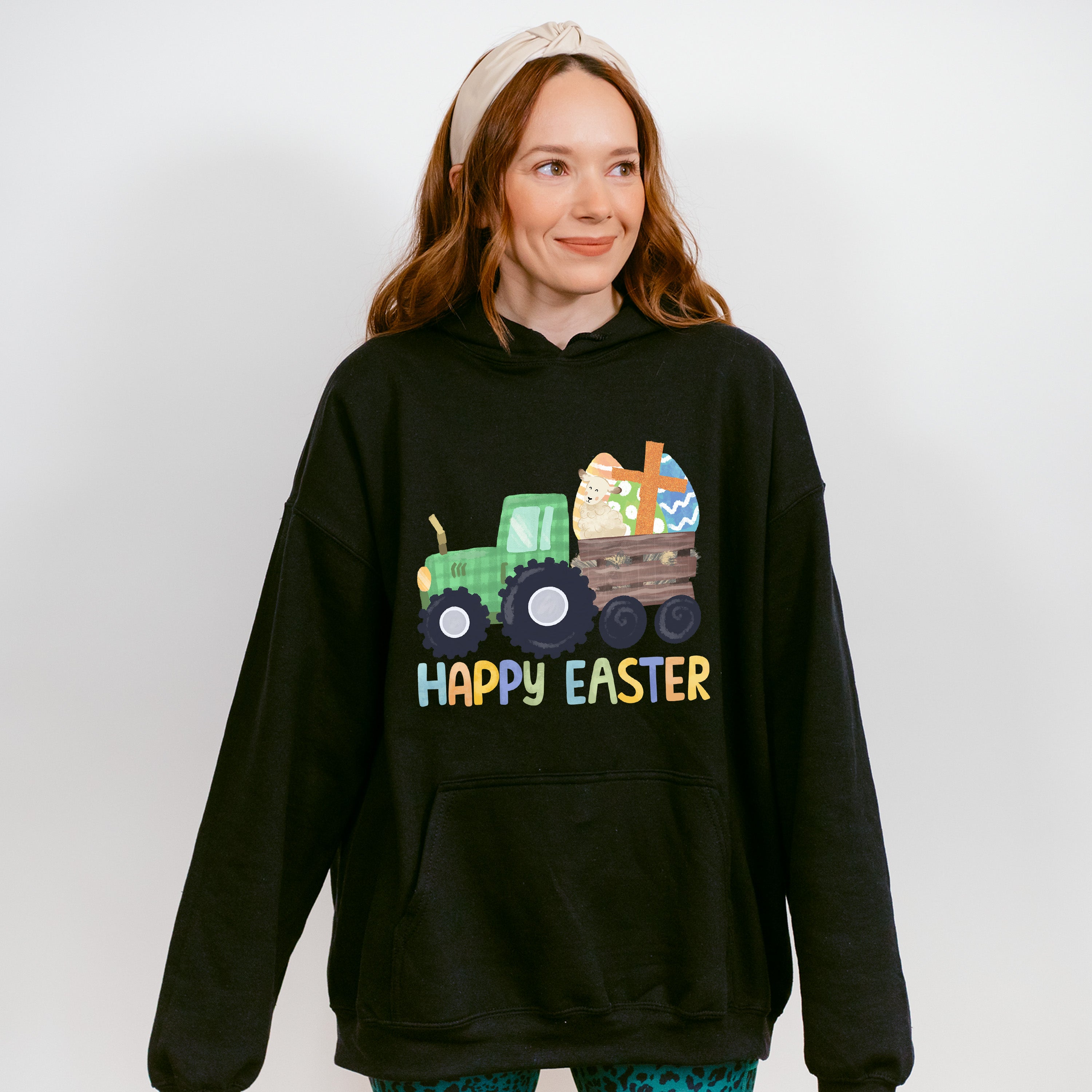 Happy Easter Tractor Easter Day Unisex Crewneck T-Shirt Sweatshirt Hoodie