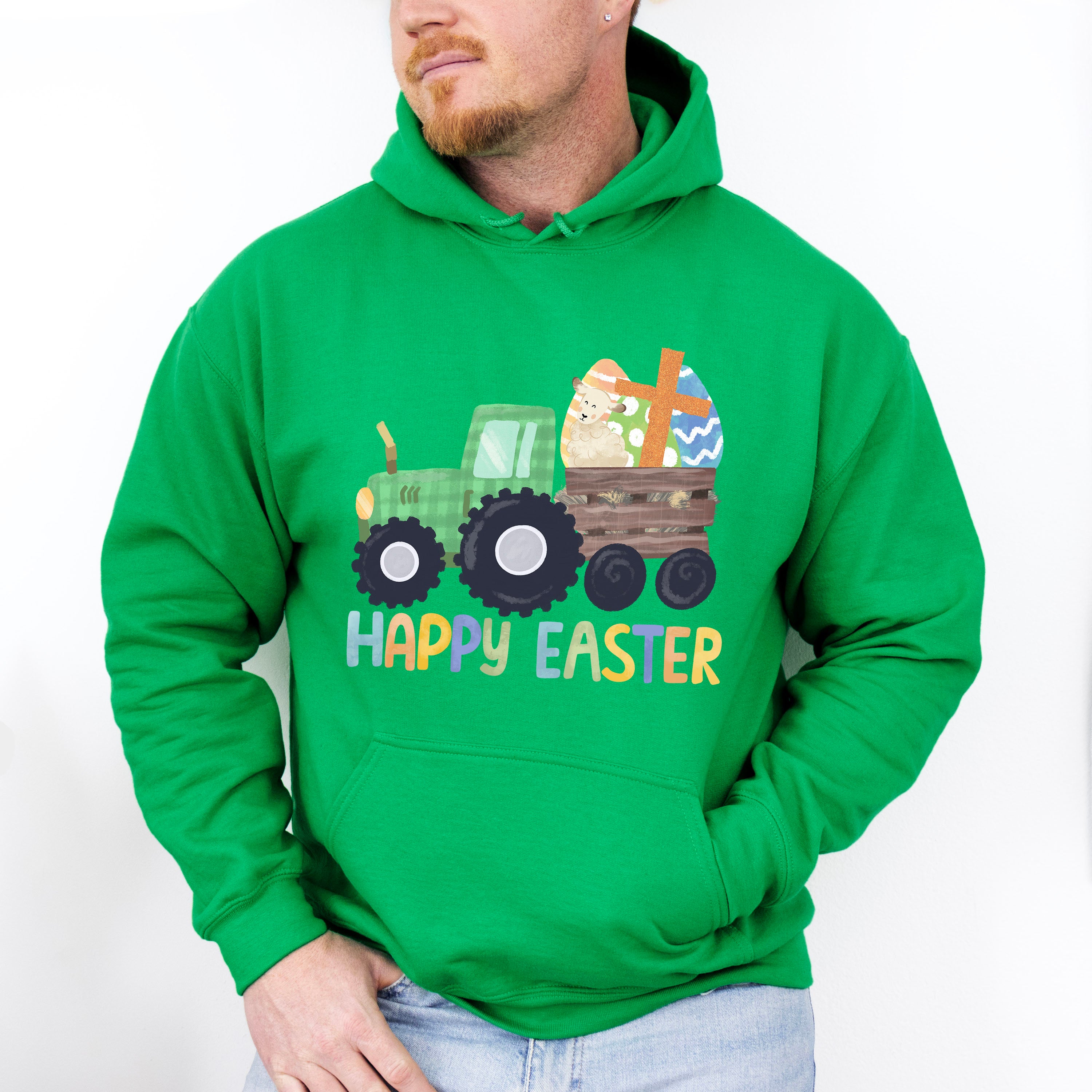 Happy Easter Tractor Easter Day Unisex Crewneck T-Shirt Sweatshirt Hoodie