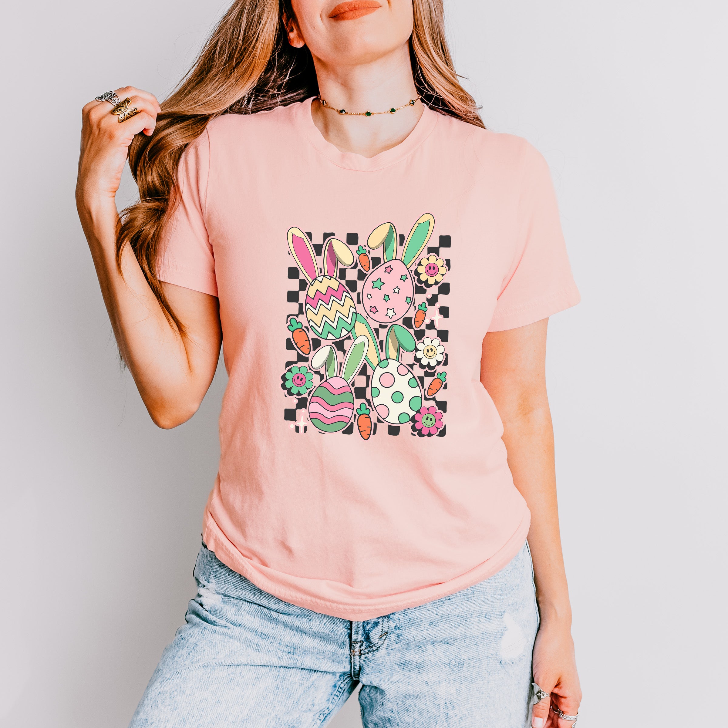 Bunny Ear Eggs Easter Day Unisex Crewneck T-Shirt Sweatshirt Hoodie