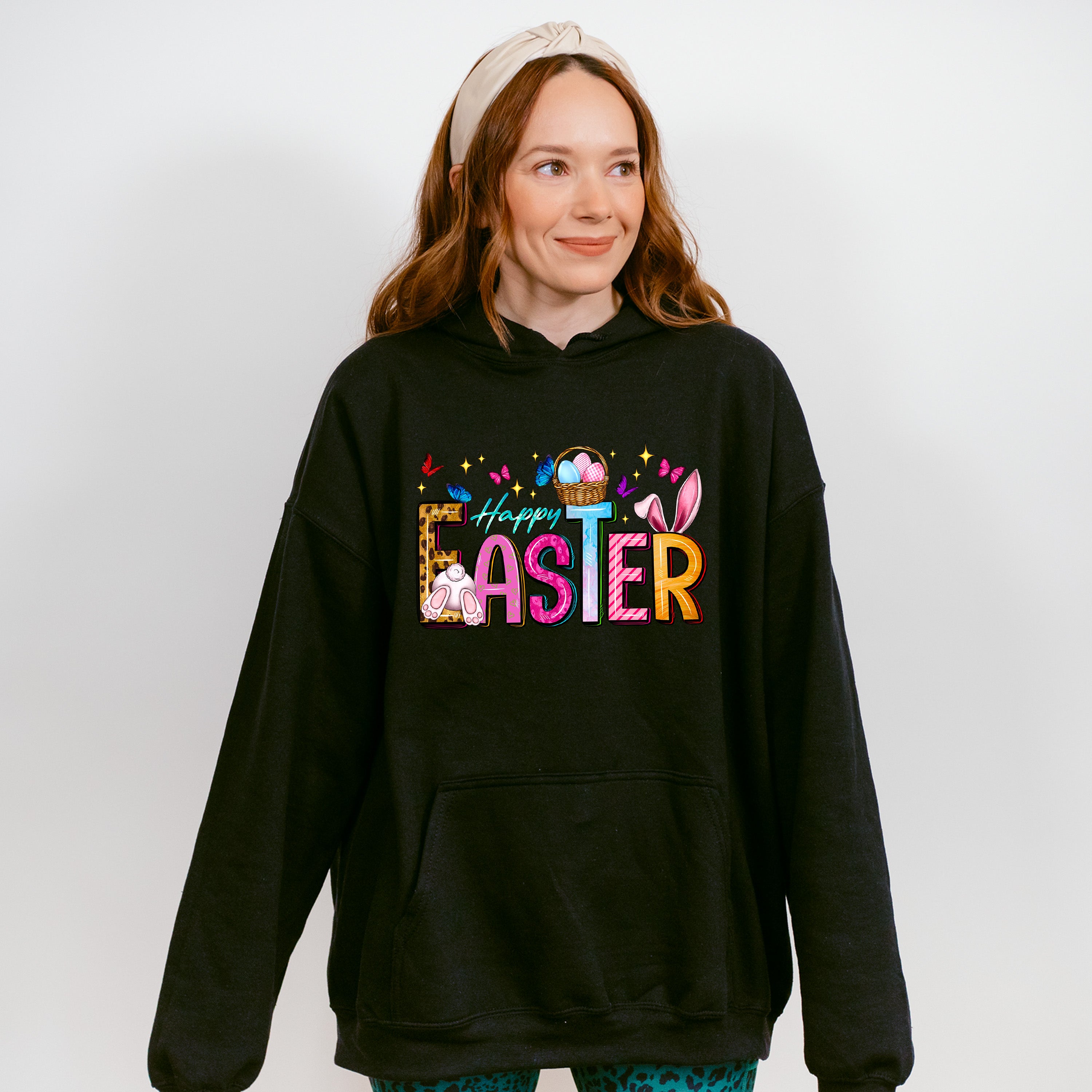 Happy Easter Butterflies Easter Day Unisex Crewneck T-Shirt Sweatshirt Hoodie