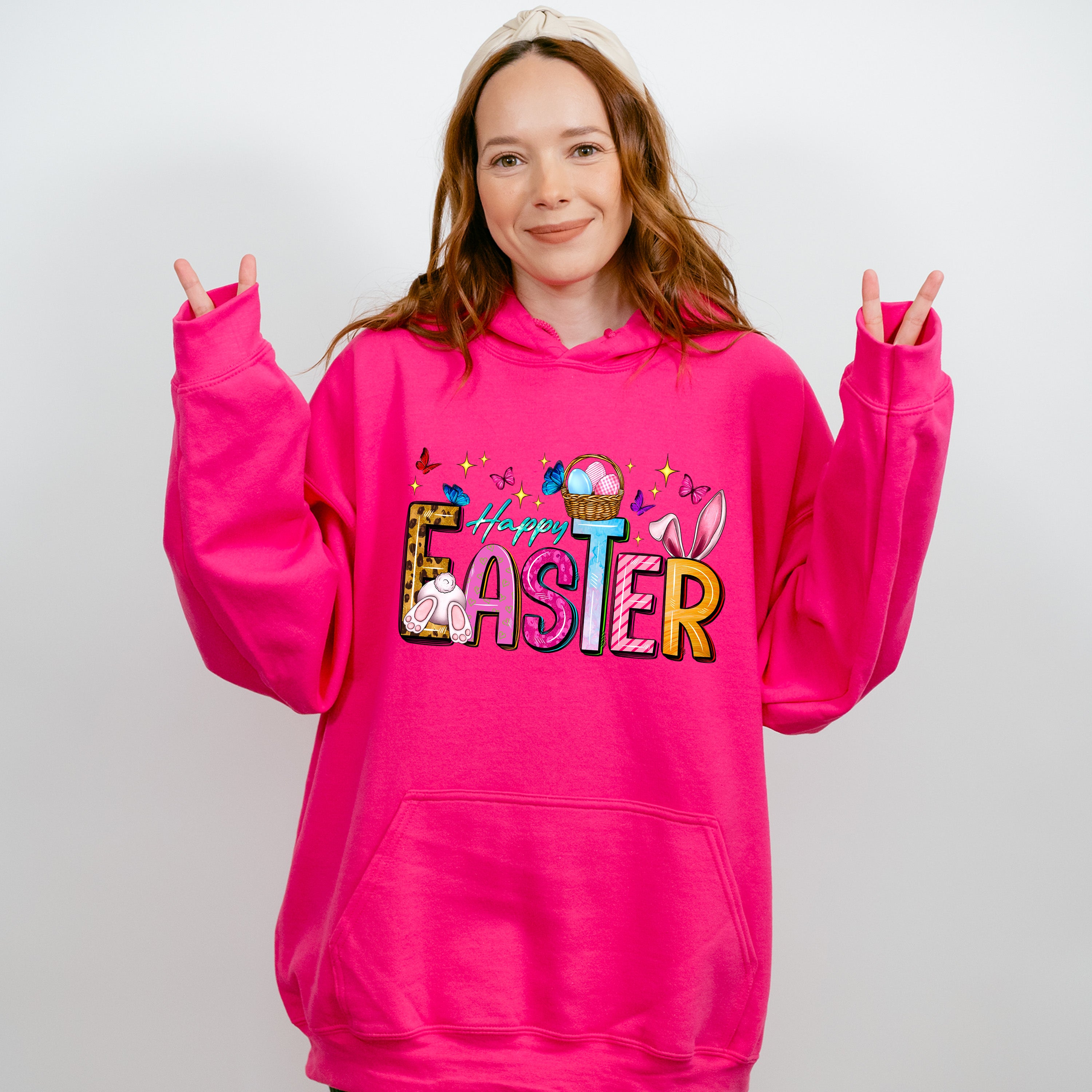 Happy Easter Butterflies Easter Day Unisex Crewneck T-Shirt Sweatshirt Hoodie