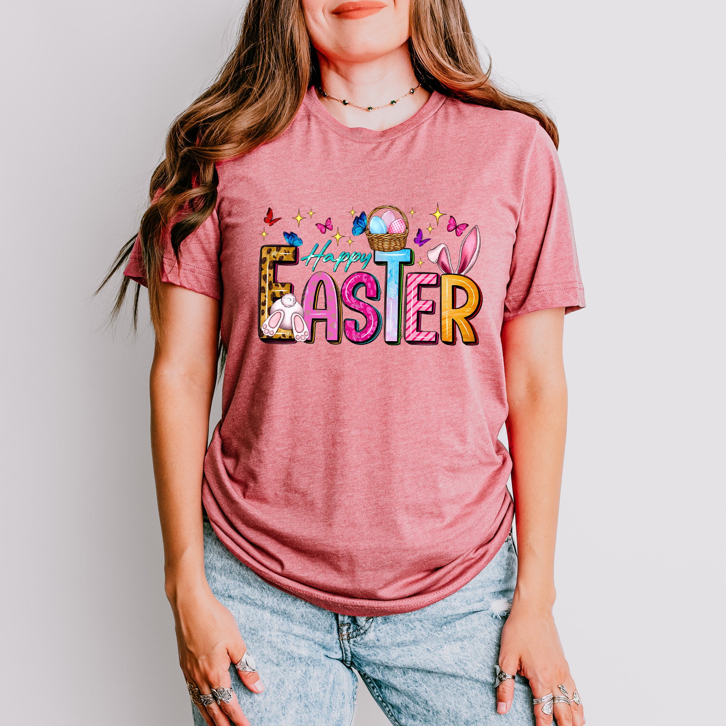 Happy Easter Butterflies Easter Day Unisex Crewneck T-Shirt Sweatshirt Hoodie