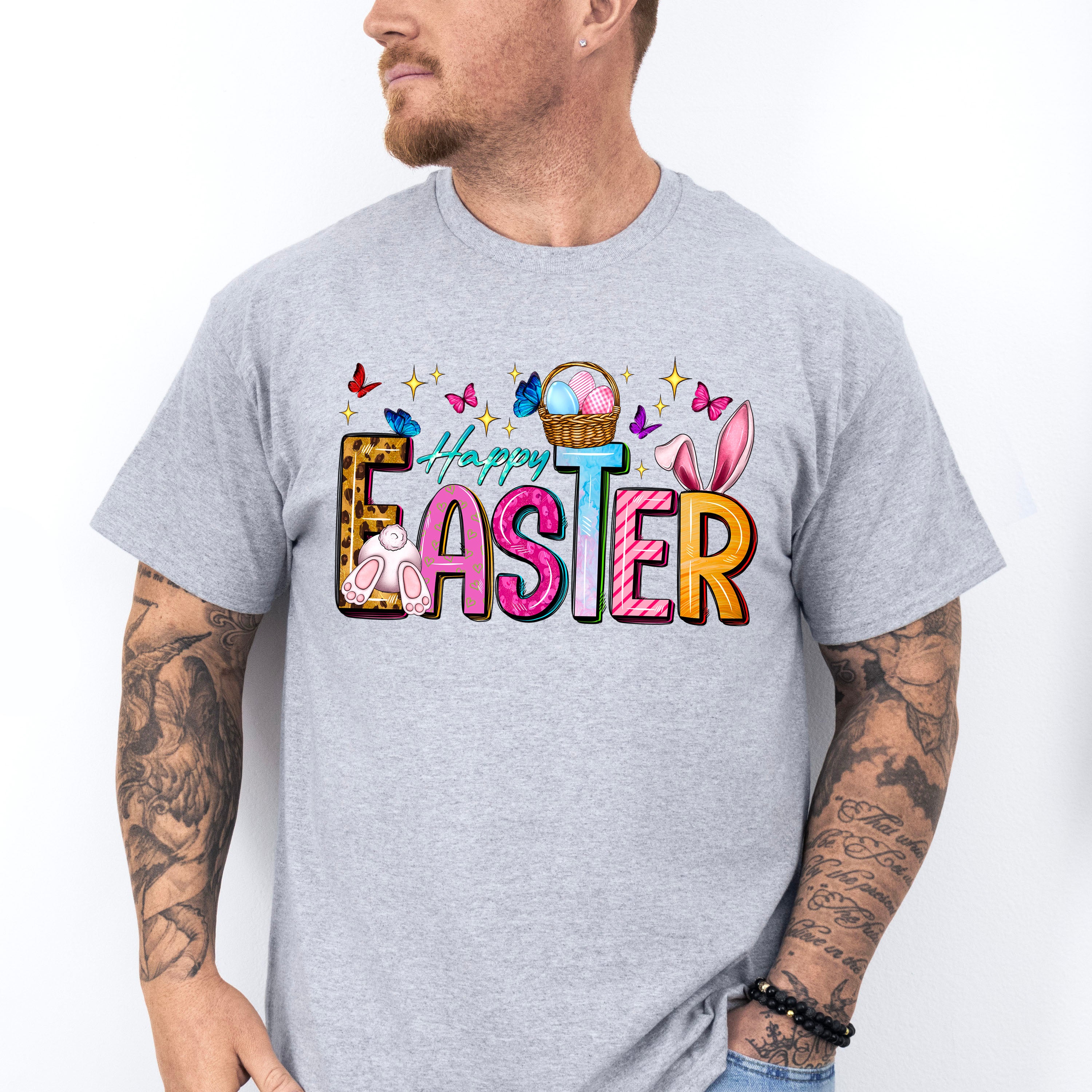 Happy Easter Butterflies Easter Day Unisex Crewneck T-Shirt Sweatshirt Hoodie