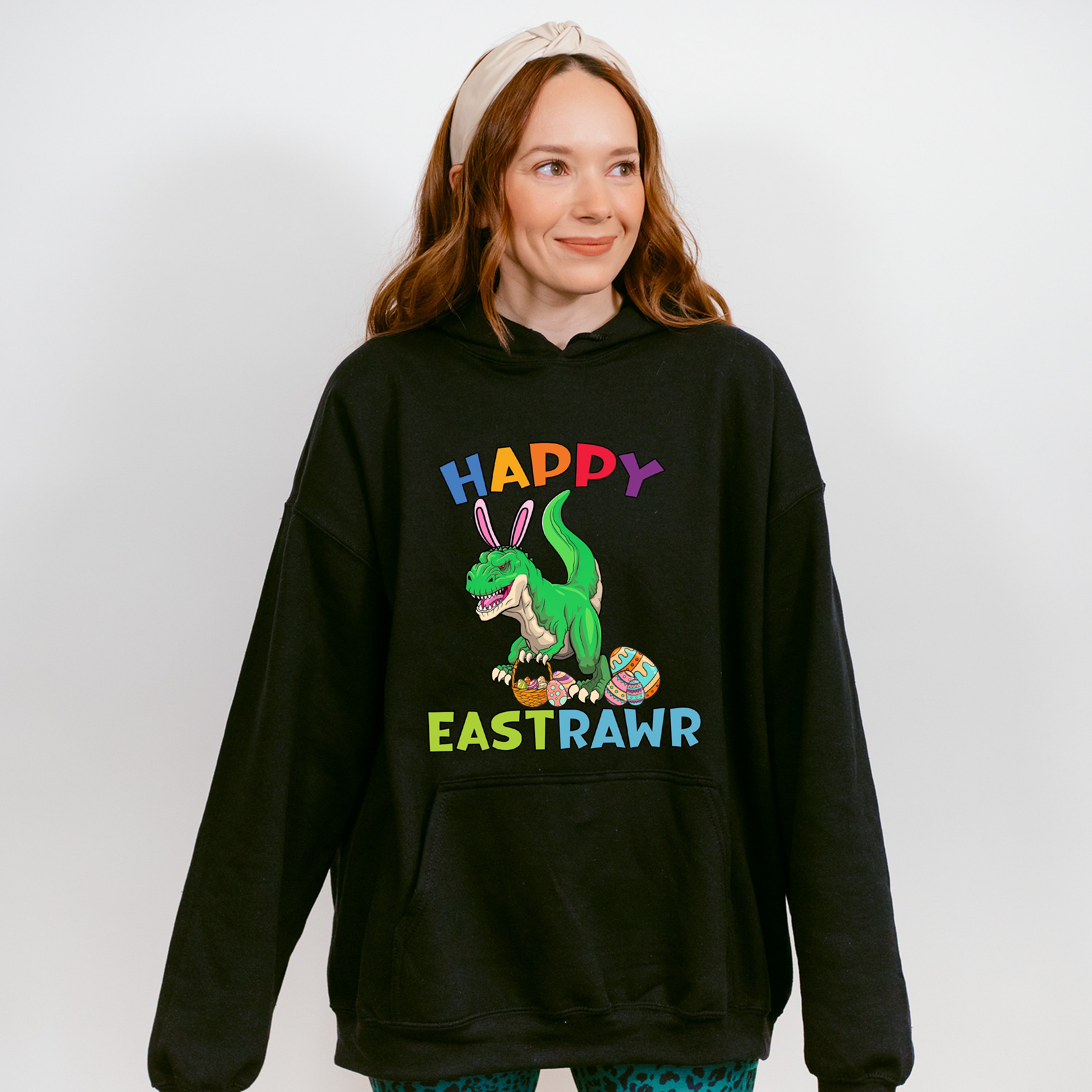 Happy Eastrawr Dinosaur Easter Day Unisex Crewneck T-Shirt Sweatshirt Hoodie