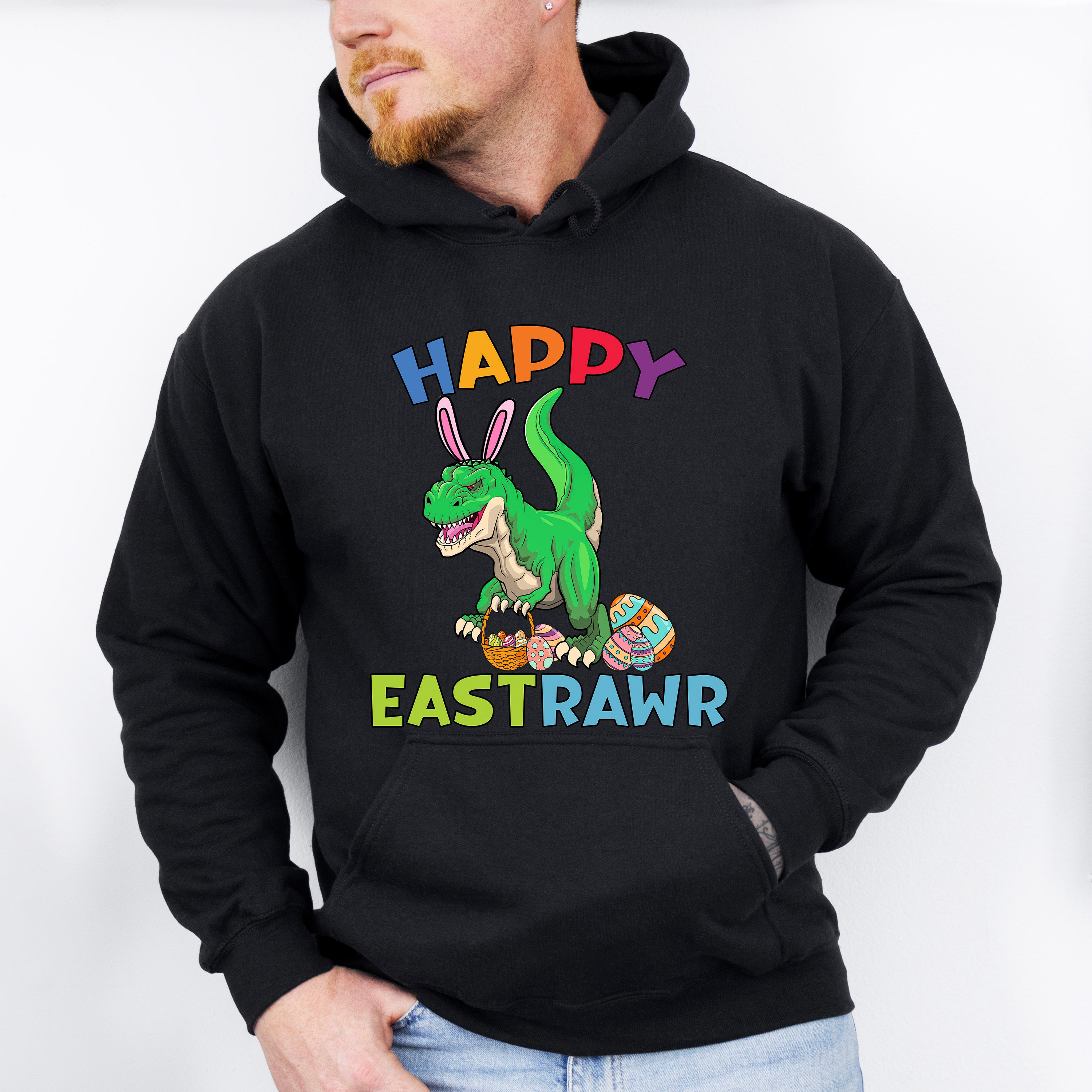 Happy Eastrawr Dinosaur Easter Day Unisex Crewneck T-Shirt Sweatshirt Hoodie
