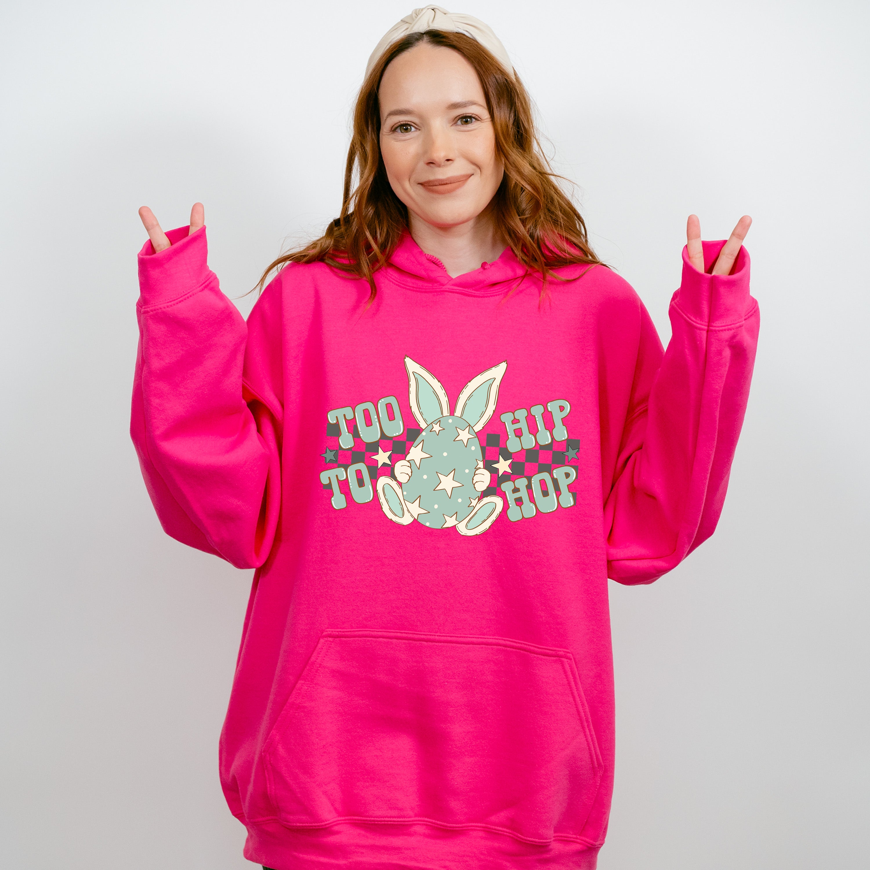 Retro Too Hip To Hop Easter Day Unisex Crewneck T-Shirt Sweatshirt Hoodie