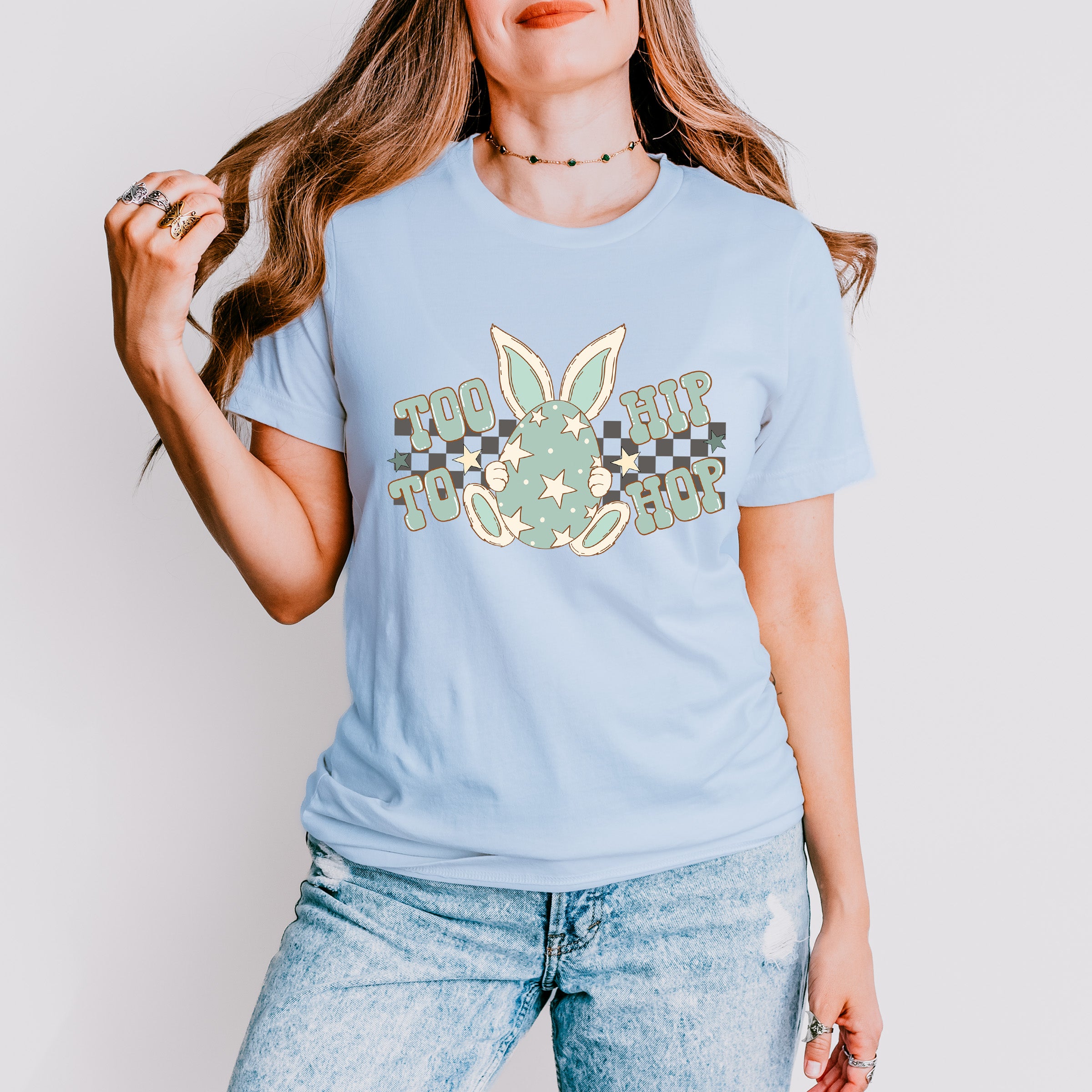 Retro Too Hip To Hop Easter Day Unisex Crewneck T-Shirt Sweatshirt Hoodie