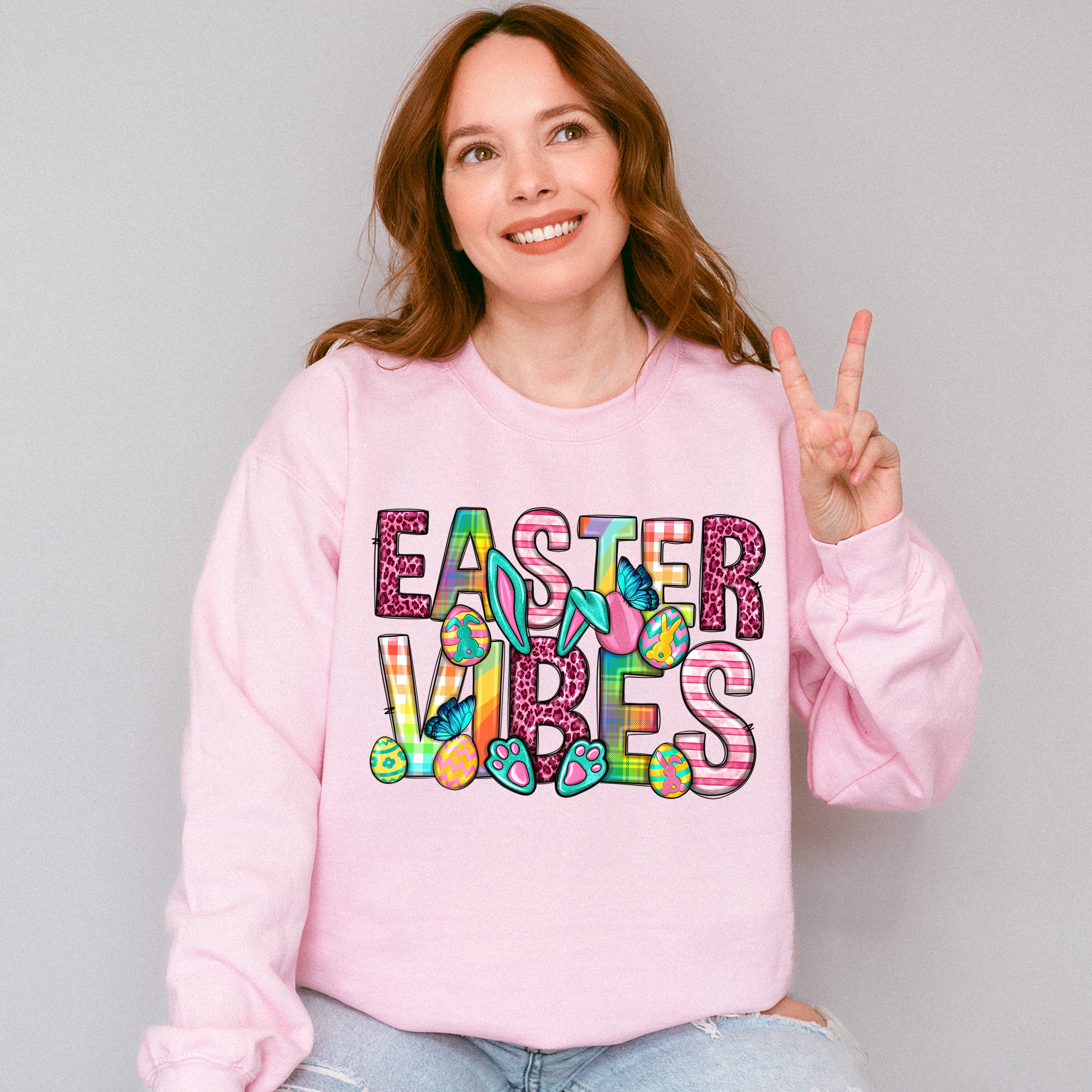 Easter Vibes Easter Day Unisex Crewneck T-Shirt Sweatshirt Hoodie