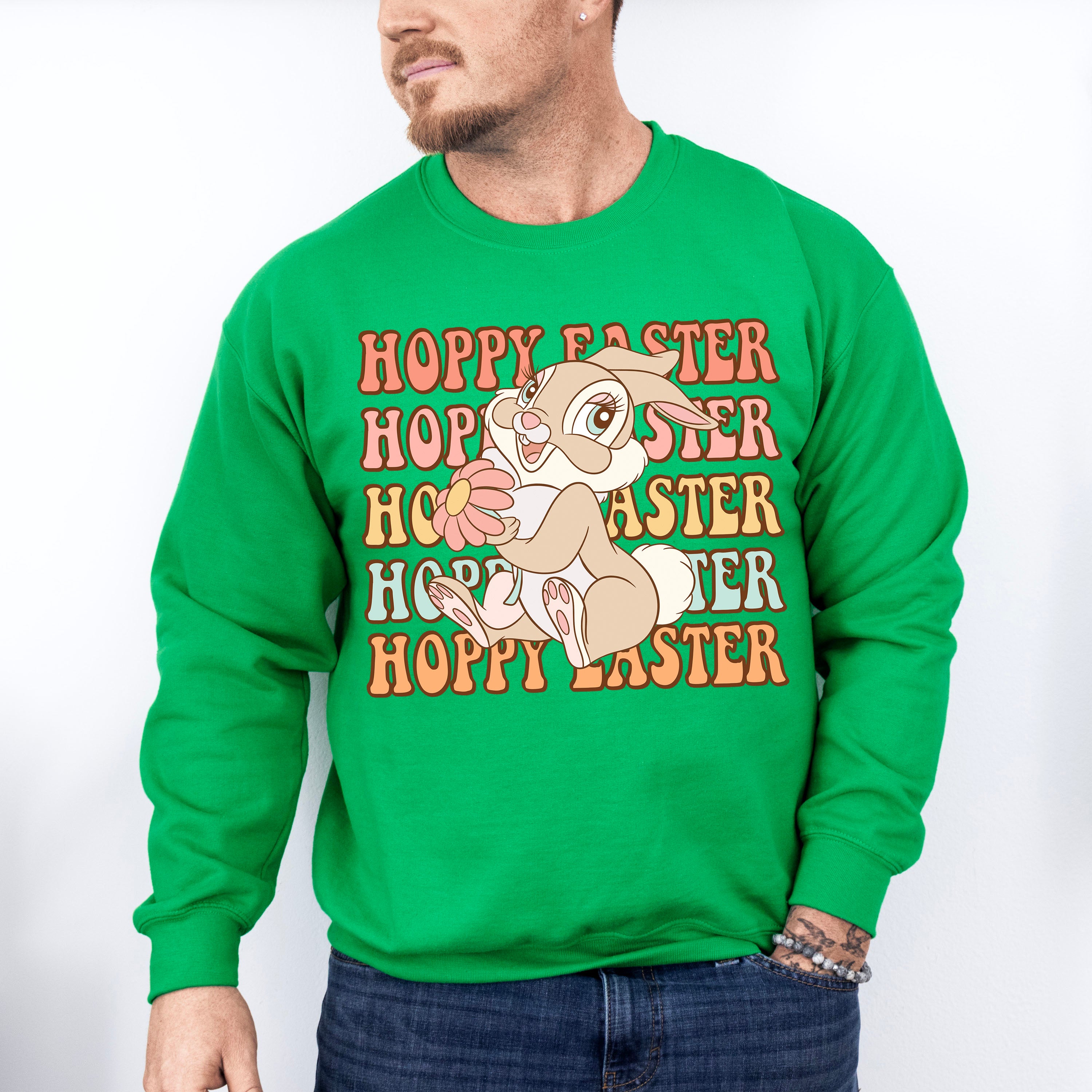 Hoppy Easter Bunny Easter Day Unisex Crewneck T-Shirt Sweatshirt Hoodie
