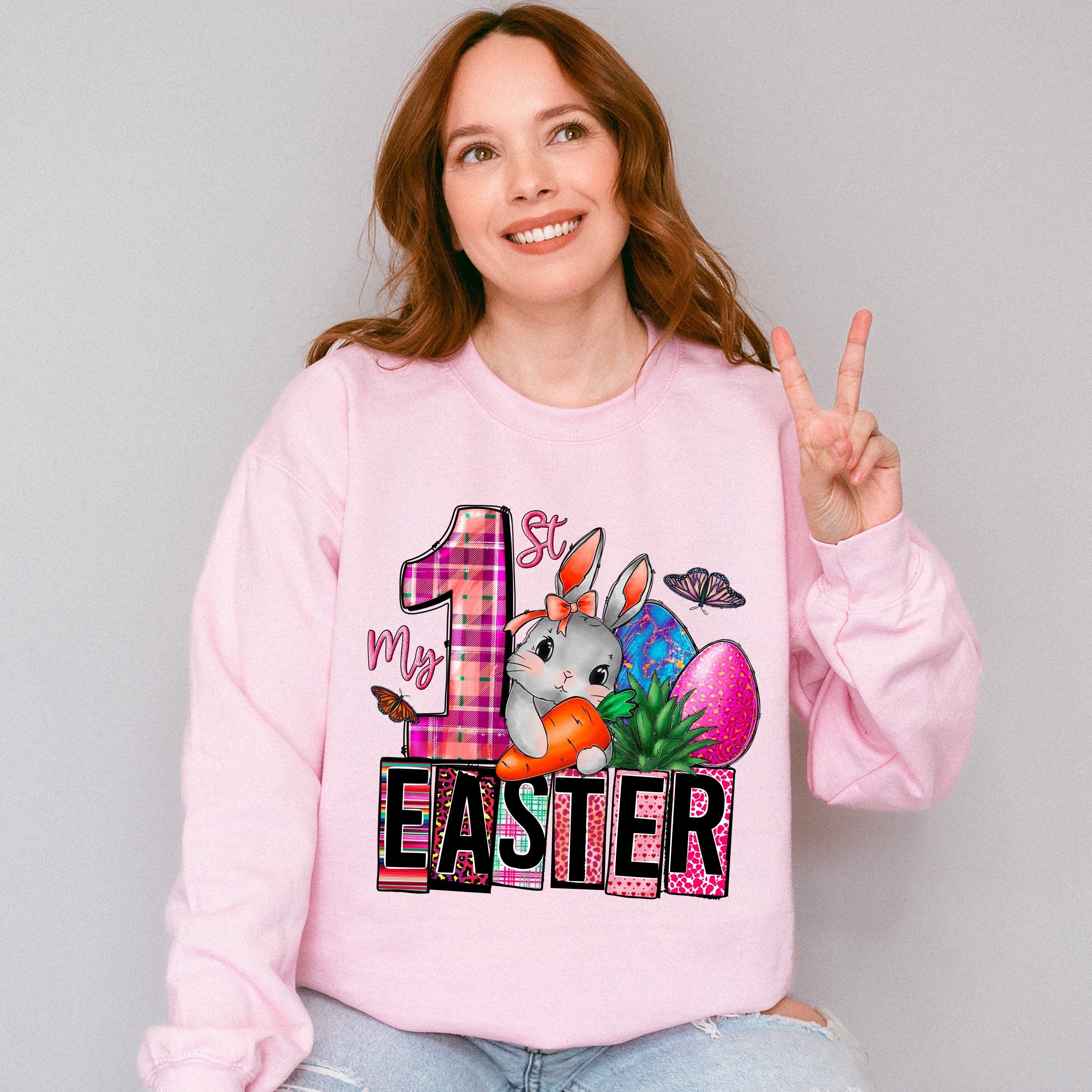 My 1st Easter Bunny And Eggs Easter Day Unisex Crewneck T-Shirt Sweatshirt Hoodie