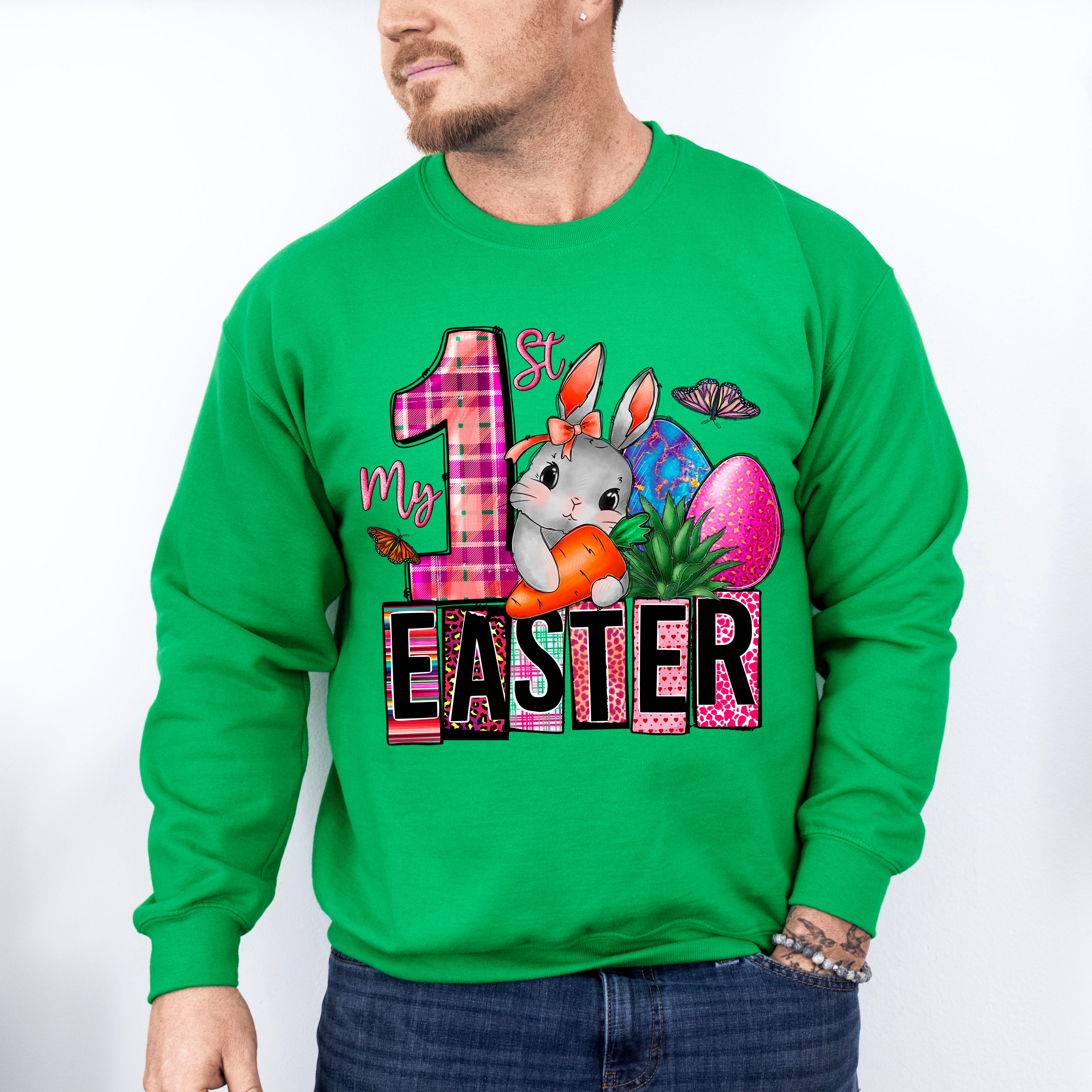 My 1st Easter Bunny And Eggs Easter Day Unisex Crewneck T-Shirt Sweatshirt Hoodie