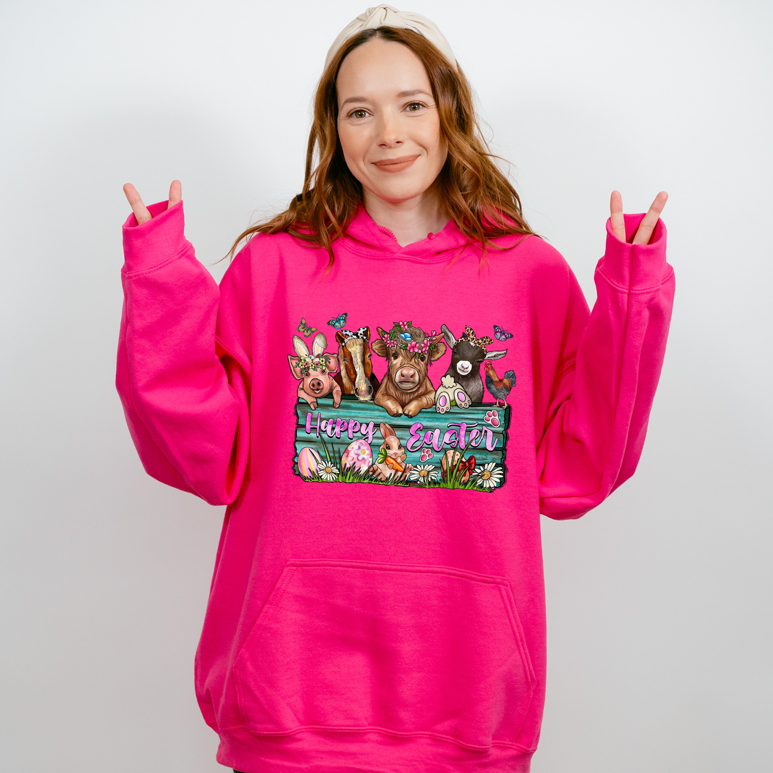Happy Easter Animals Easter Day Unisex Crewneck T-Shirt Sweatshirt Hoodie