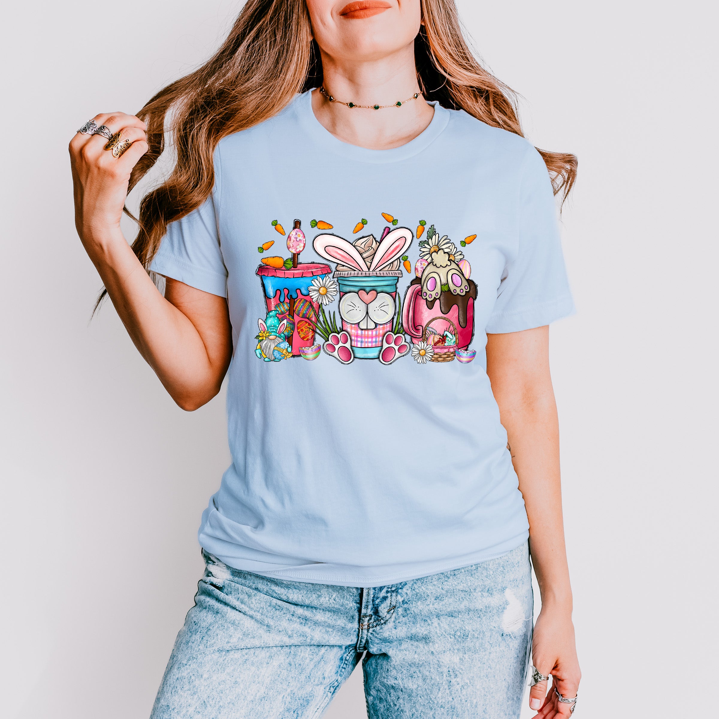 Bunny Cups Easter Day Unisex Crewneck T-Shirt Sweatshirt Hoodie