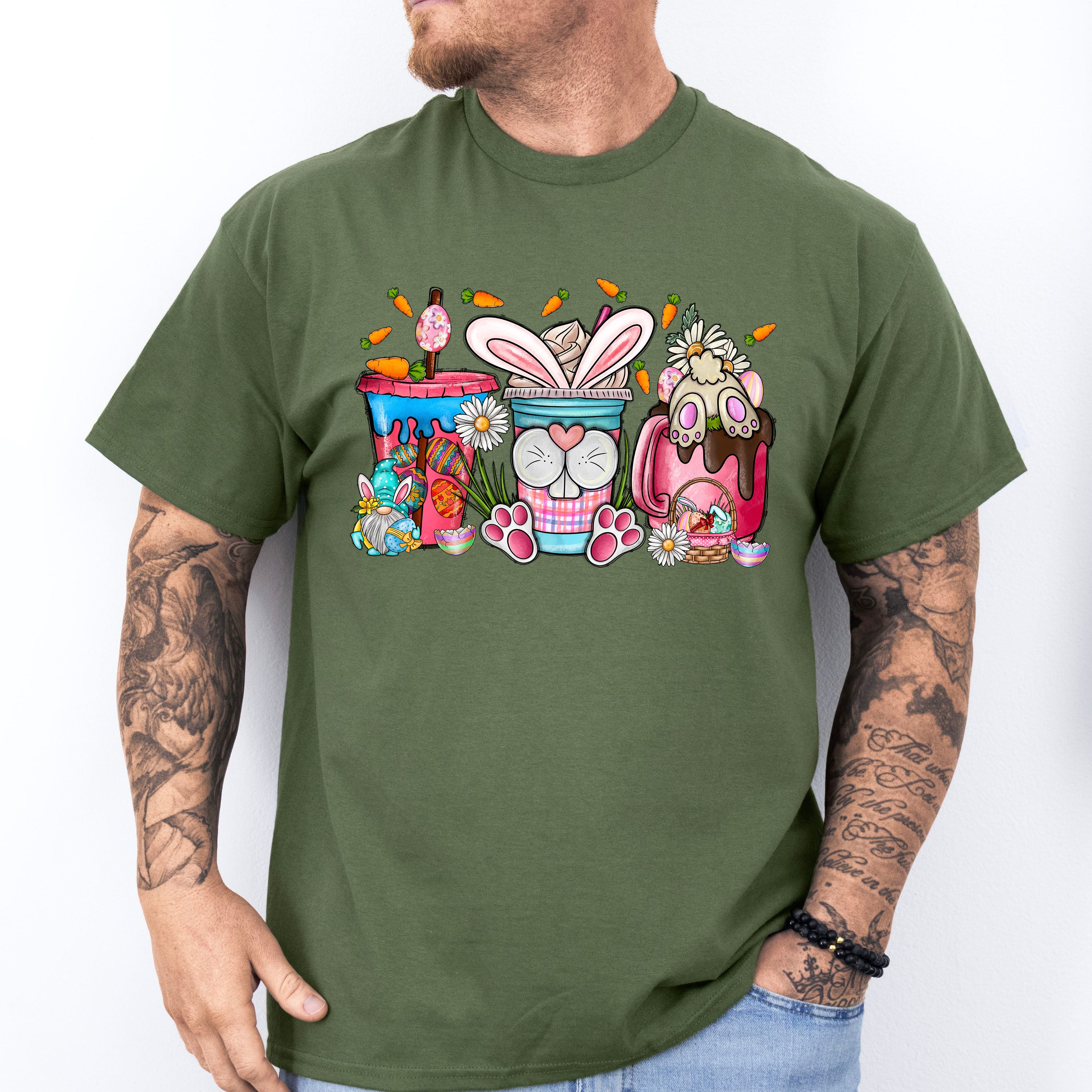 Bunny Cups Easter Day Unisex Crewneck T-Shirt Sweatshirt Hoodie