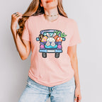 Bunny Truck Easter Day Unisex Crewneck T-Shirt Sweatshirt Hoodie