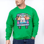 Bunny Truck Easter Day Unisex Crewneck T-Shirt Sweatshirt Hoodie