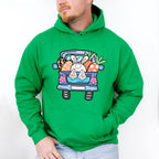 Bunny Truck Easter Day Unisex Crewneck T-Shirt Sweatshirt Hoodie