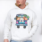 Bunny Truck Easter Day Unisex Crewneck T-Shirt Sweatshirt Hoodie