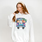 Bunny Truck Easter Day Unisex Crewneck T-Shirt Sweatshirt Hoodie