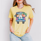 Bunny Truck Easter Day Unisex Crewneck T-Shirt Sweatshirt Hoodie