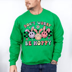 Don't Worry Be Hoppy Easter Day Unisex Crewneck T-Shirt Sweatshirt Hoodie