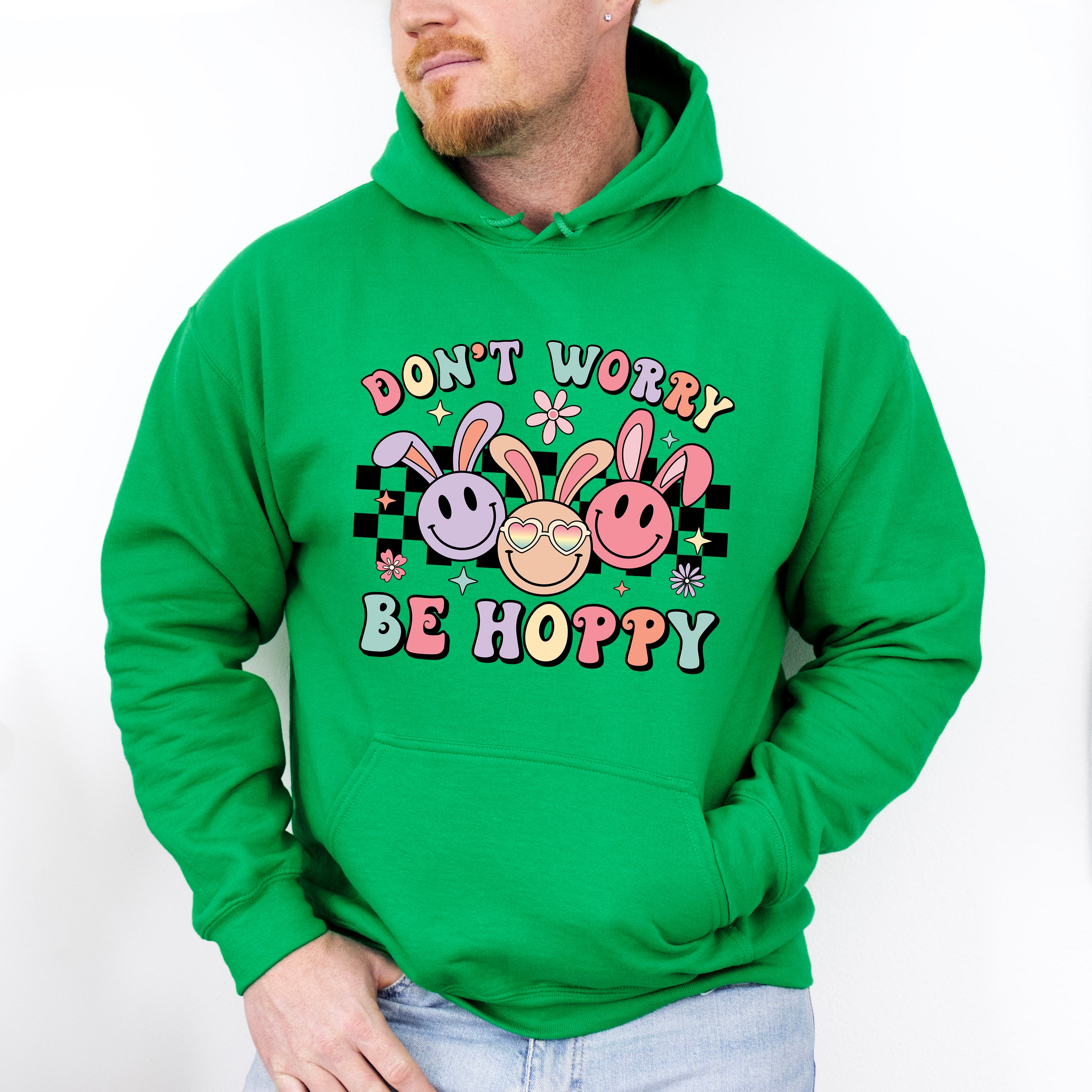 Don't Worry Be Hoppy Easter Day Unisex Crewneck T-Shirt Sweatshirt Hoodie