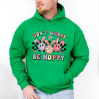 Don't Worry Be Hoppy Easter Day Unisex Crewneck T-Shirt Sweatshirt Hoodie