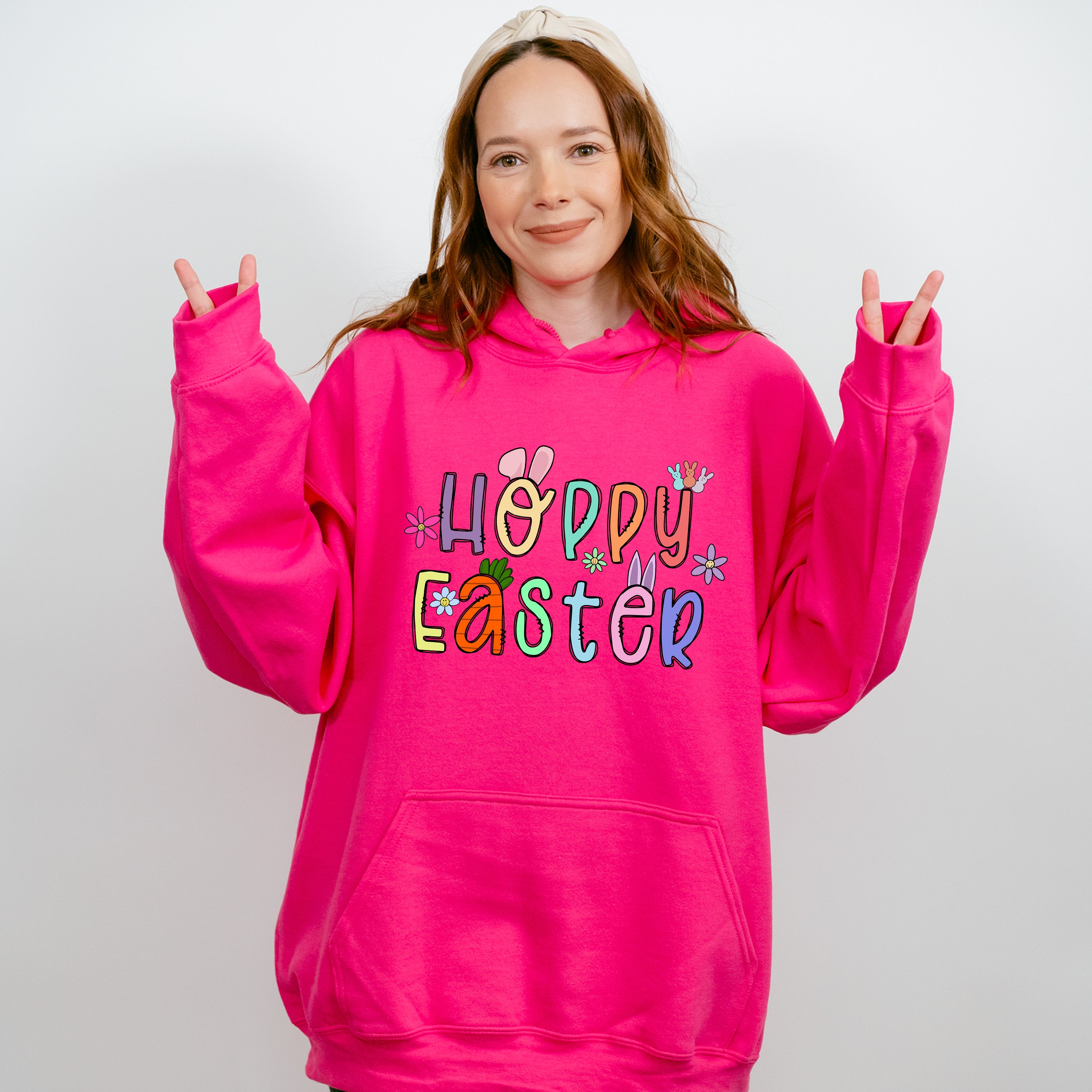 Hoppy Easter Flowers Easter Day Unisex Crewneck T-Shirt Sweatshirt Hoodie
