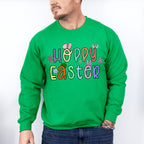 Hoppy Easter Flowers Easter Day Unisex Crewneck T-Shirt Sweatshirt Hoodie