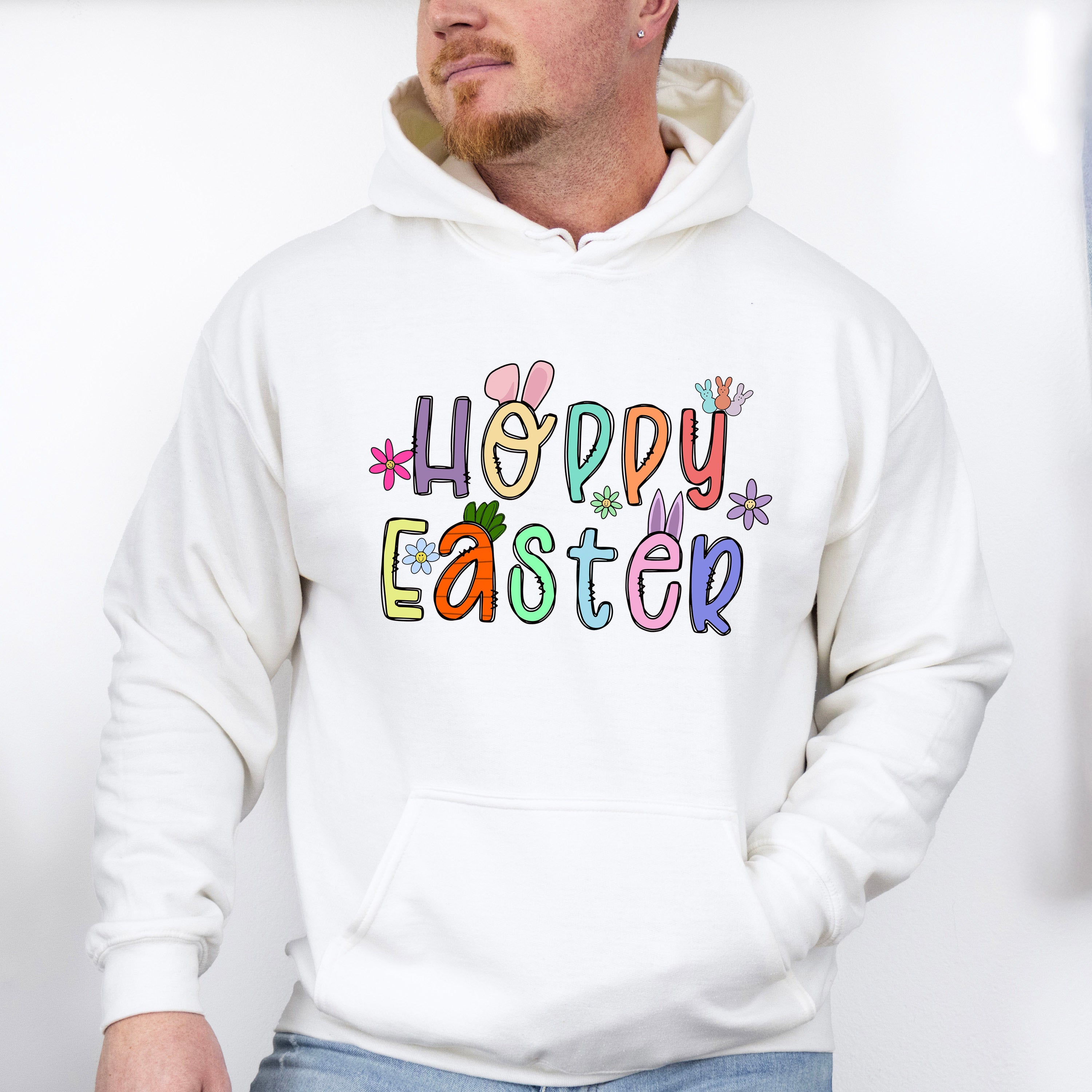 Hoppy Easter Flowers Easter Day Unisex Crewneck T-Shirt Sweatshirt Hoodie