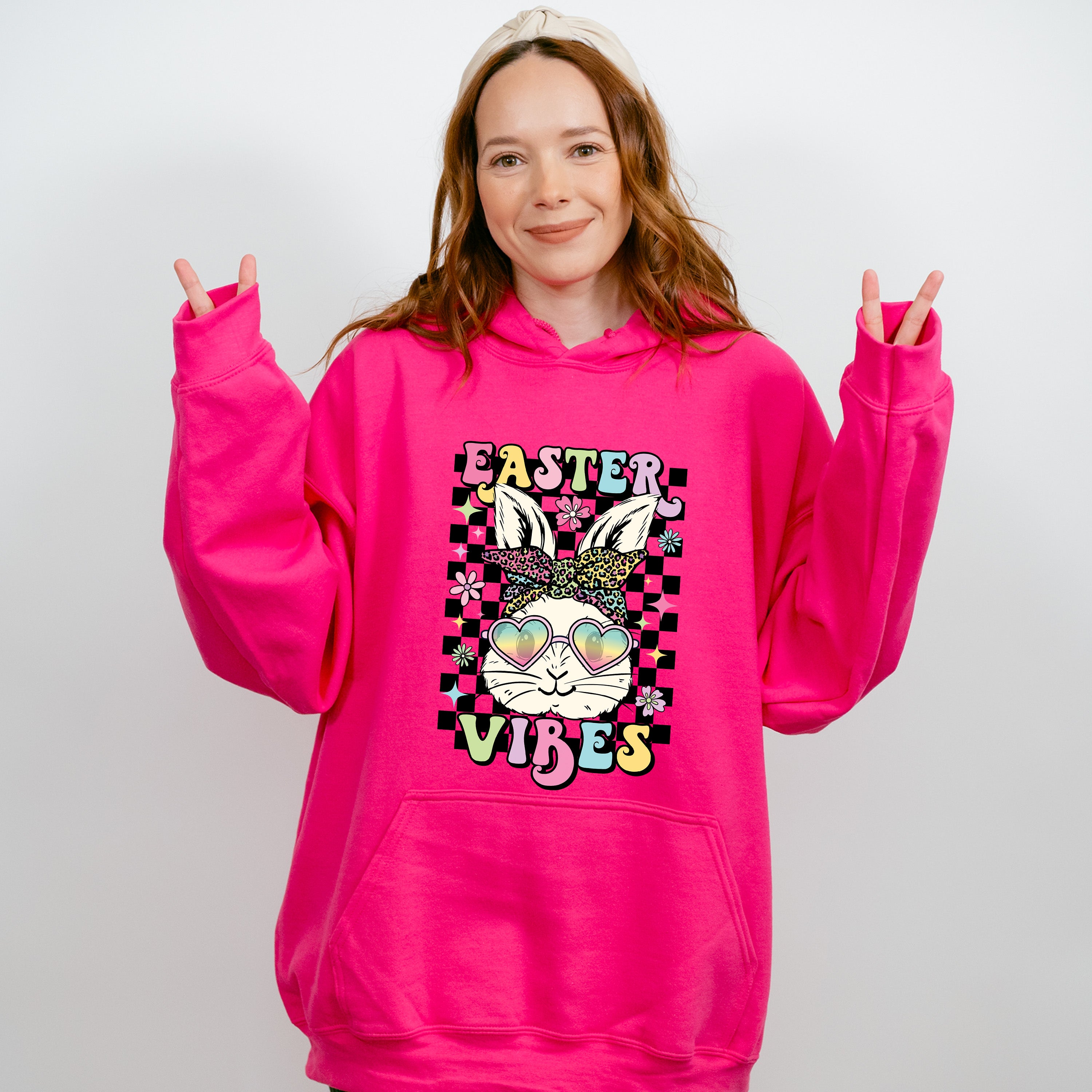 Easter Vibes Bunny Sunglasses Easter Day Unisex Crewneck T-Shirt Sweatshirt Hoodie