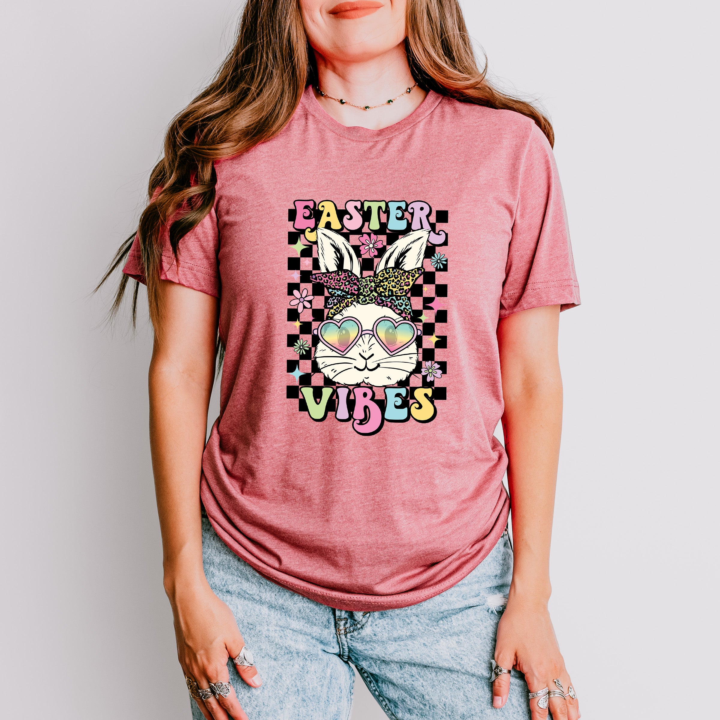 Easter Vibes Bunny Sunglasses Easter Day Unisex Crewneck T-Shirt Sweatshirt Hoodie