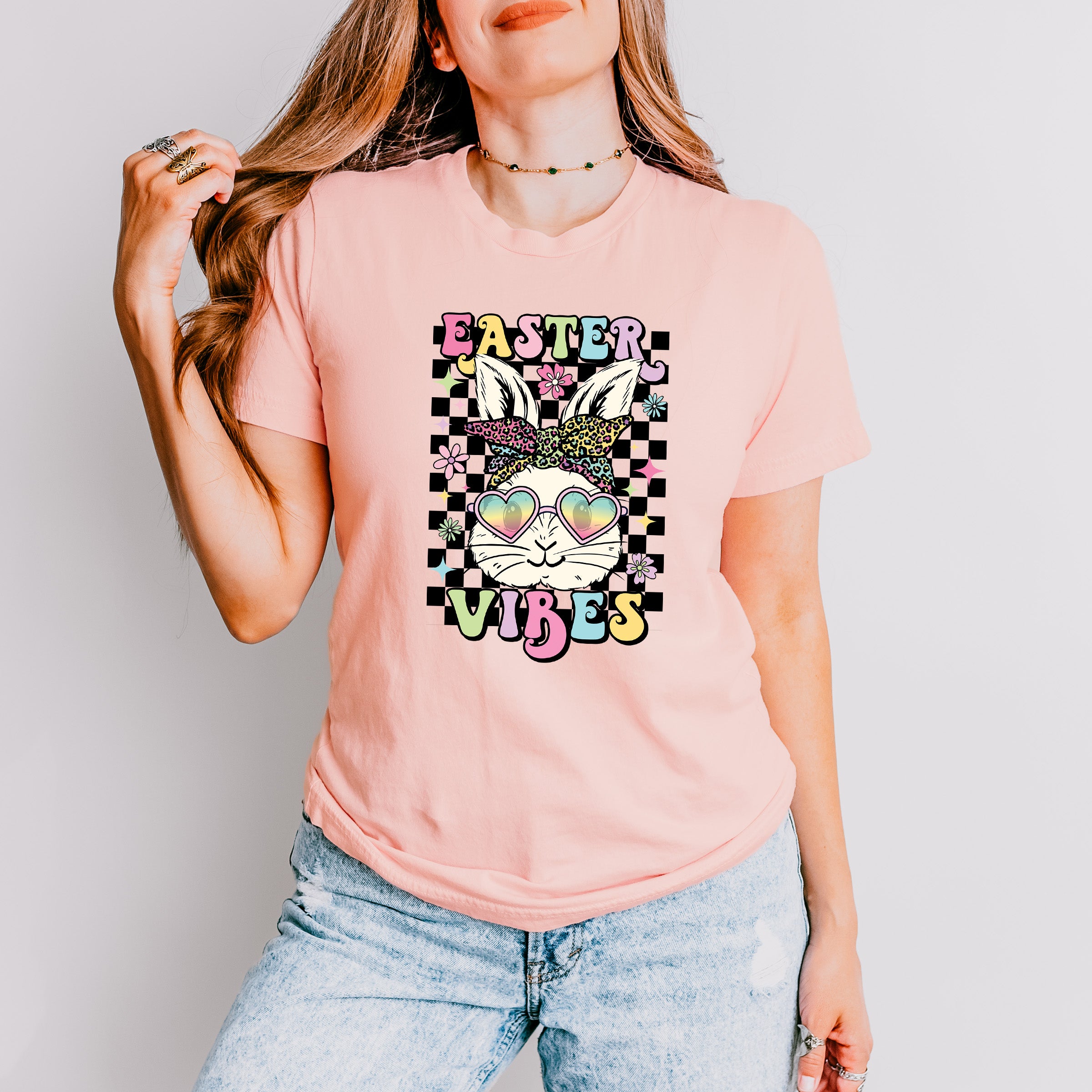 Easter Vibes Bunny Sunglasses Easter Day Unisex Crewneck T-Shirt Sweatshirt Hoodie