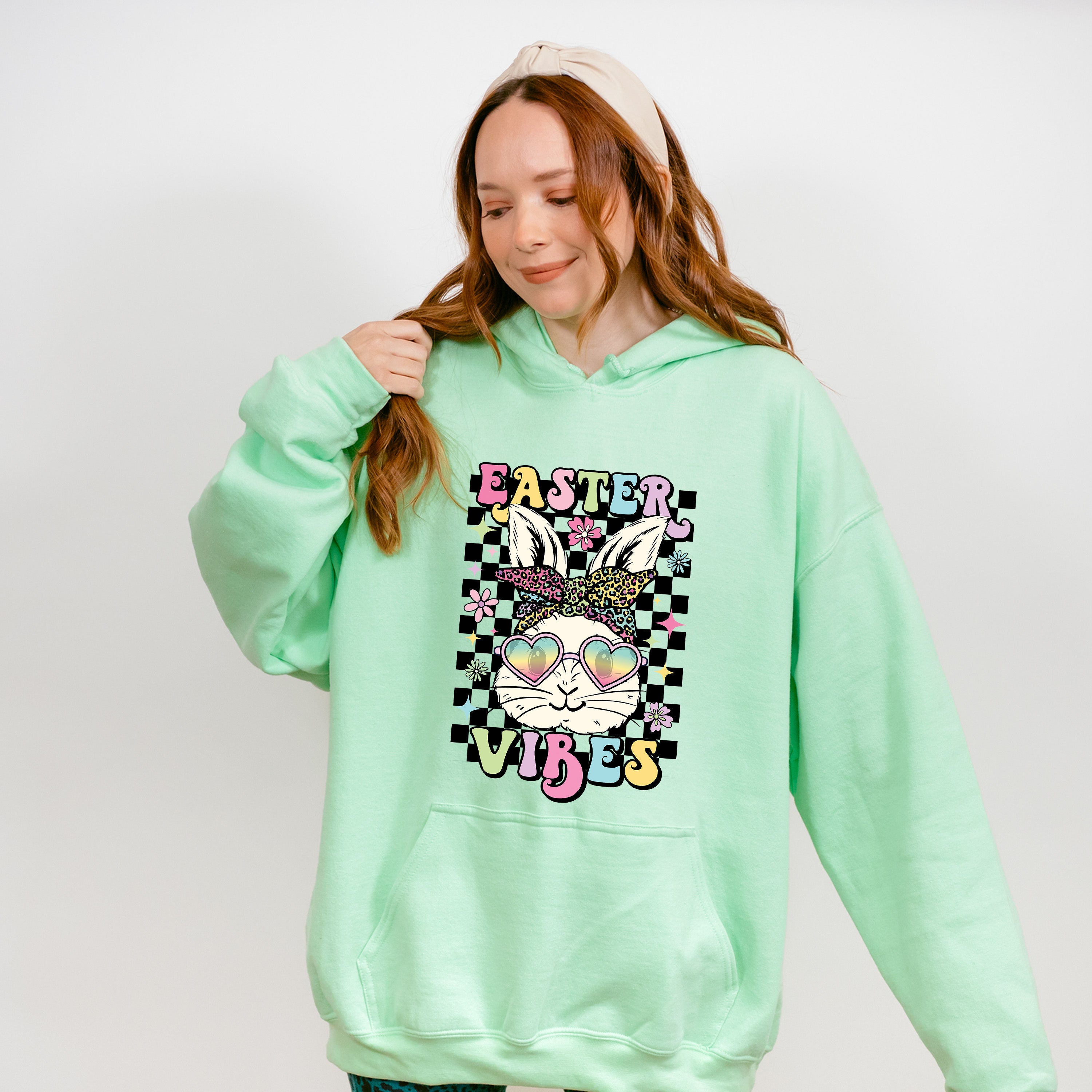Easter Vibes Bunny Sunglasses Easter Day Unisex Crewneck T-Shirt Sweatshirt Hoodie