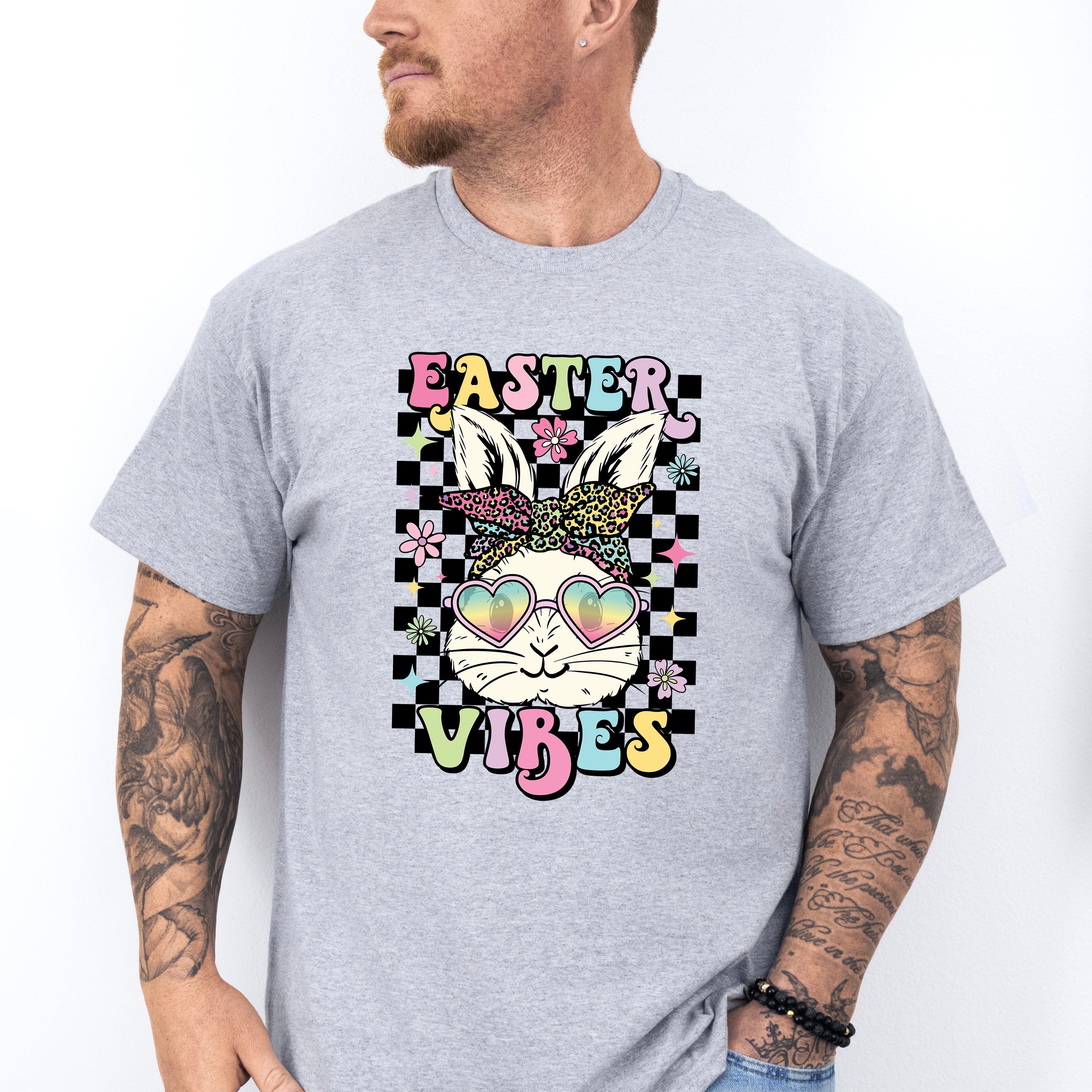 Easter Vibes Bunny Sunglasses Easter Day Unisex Crewneck T-Shirt Sweatshirt Hoodie