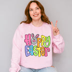 Hoppy Easter Pink Bunny Face Easter Day Unisex Crewneck T-Shirt Sweatshirt Hoodie