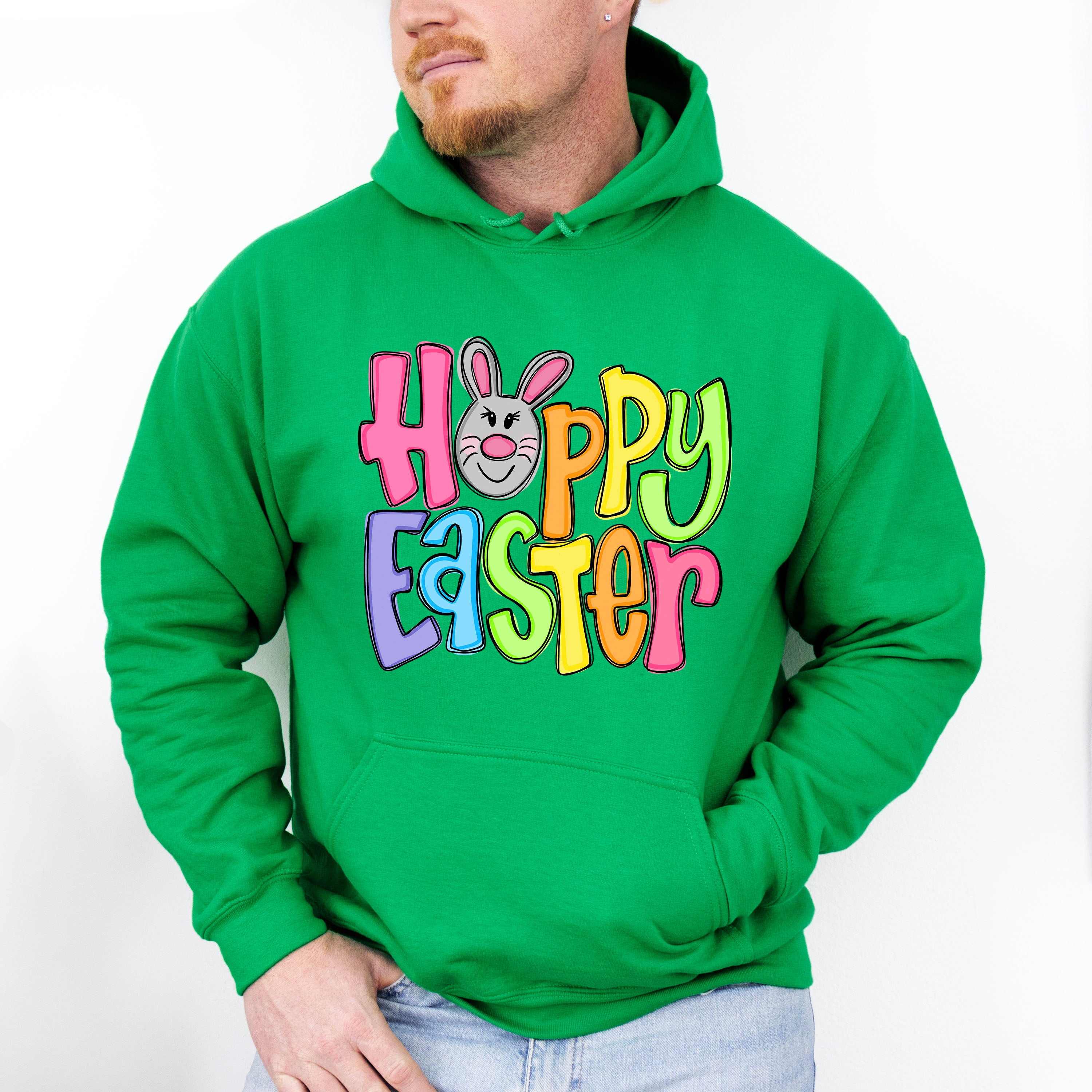 Hoppy Easter Pink Bunny Face Easter Day Unisex Crewneck T-Shirt Sweatshirt Hoodie