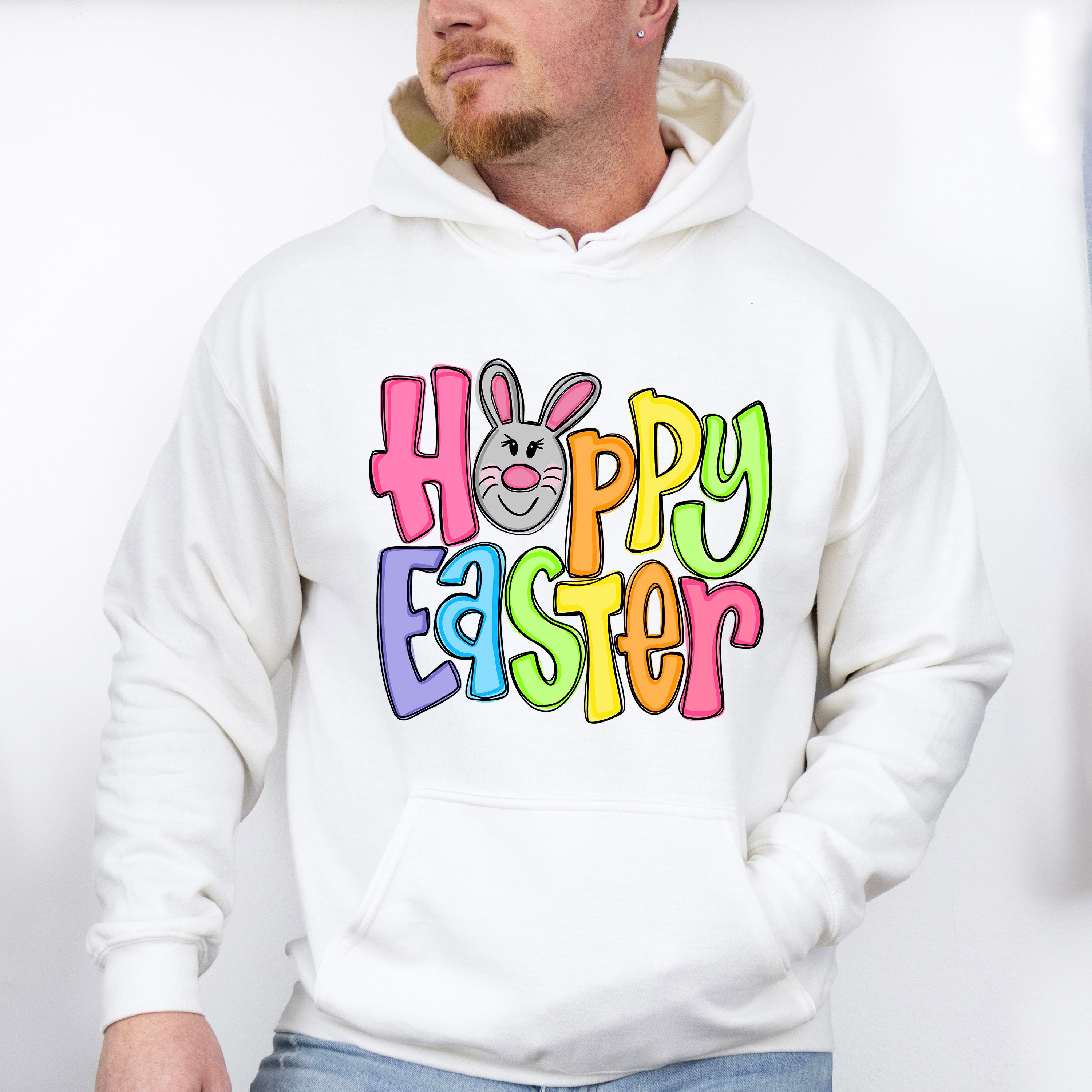 Hoppy Easter Pink Bunny Face Easter Day Unisex Crewneck T-Shirt Sweatshirt Hoodie
