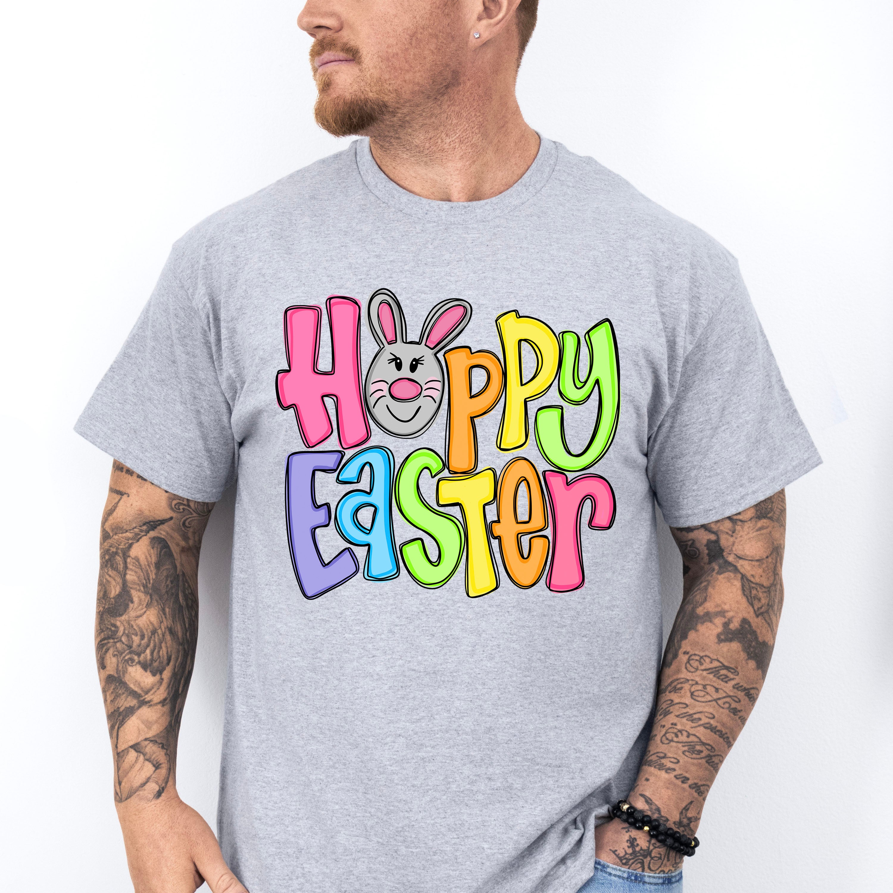 Hoppy Easter Pink Bunny Face Easter Day Unisex Crewneck T-Shirt Sweatshirt Hoodie