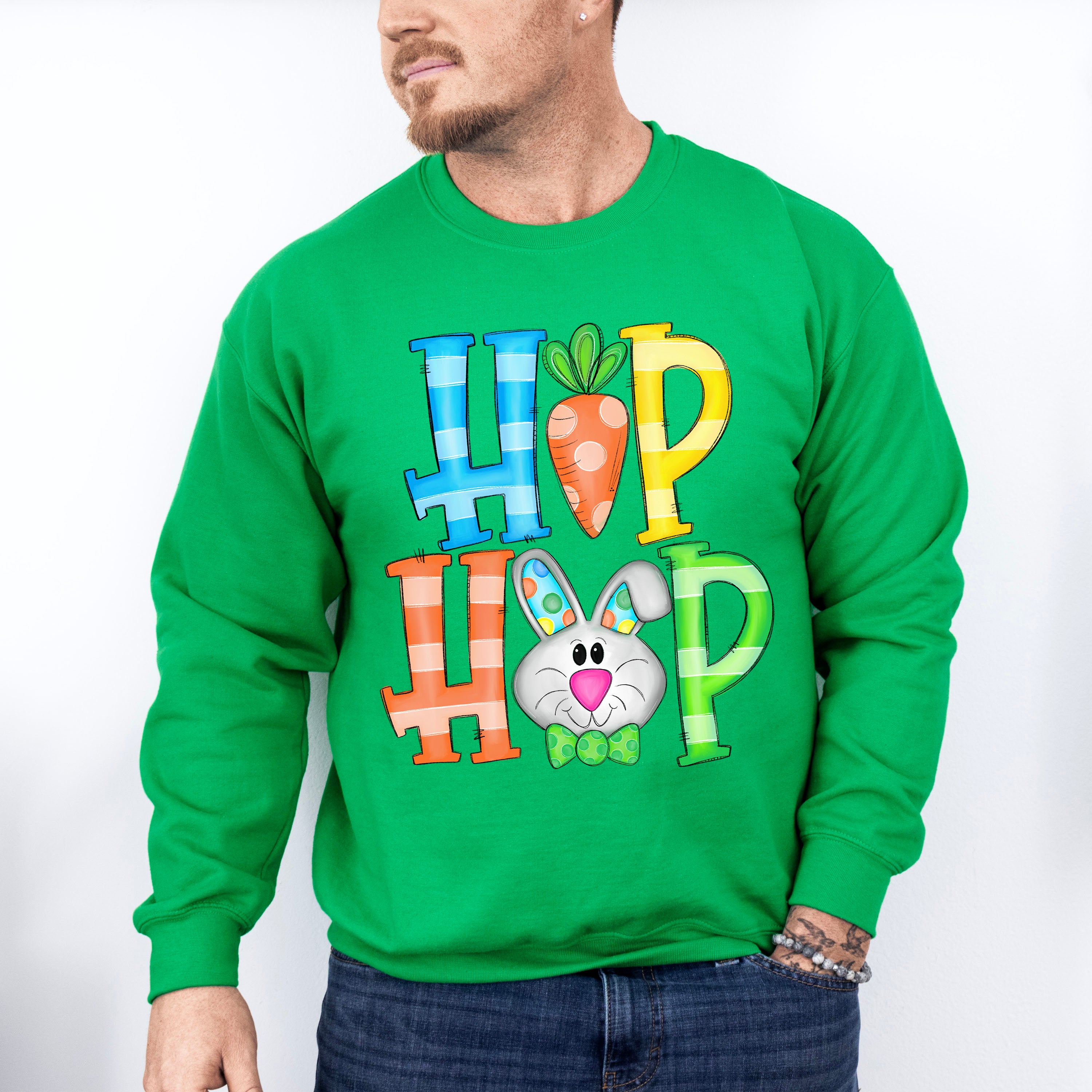 HIP HOP Bunny Easter Day Unisex Crewneck T-Shirt Sweatshirt Hoodie