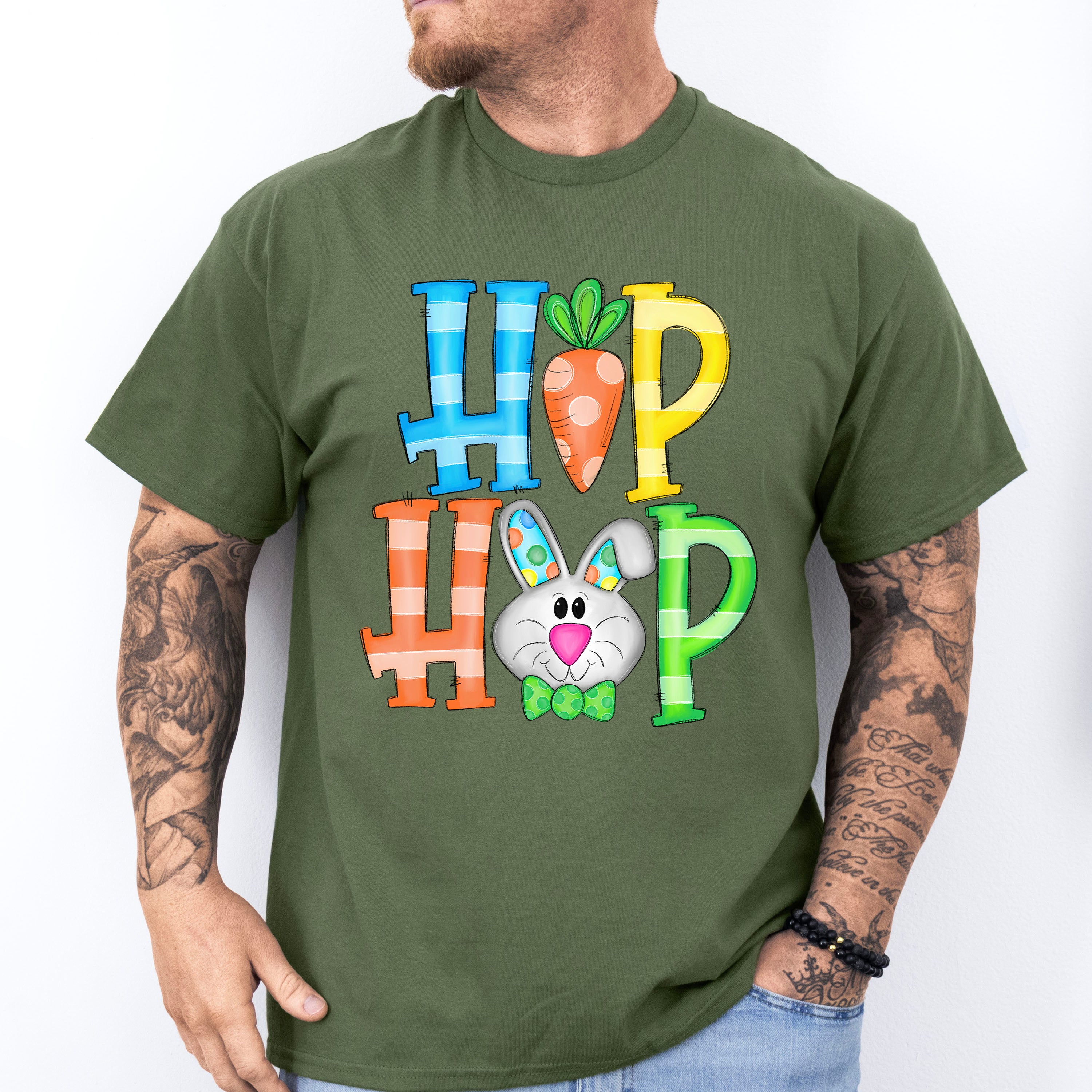 HIP HOP Bunny Easter Day Unisex Crewneck T-Shirt Sweatshirt Hoodie