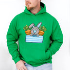 Bunny And Carrots Easter Day Unisex Crewneck T-Shirt Sweatshirt Hoodie