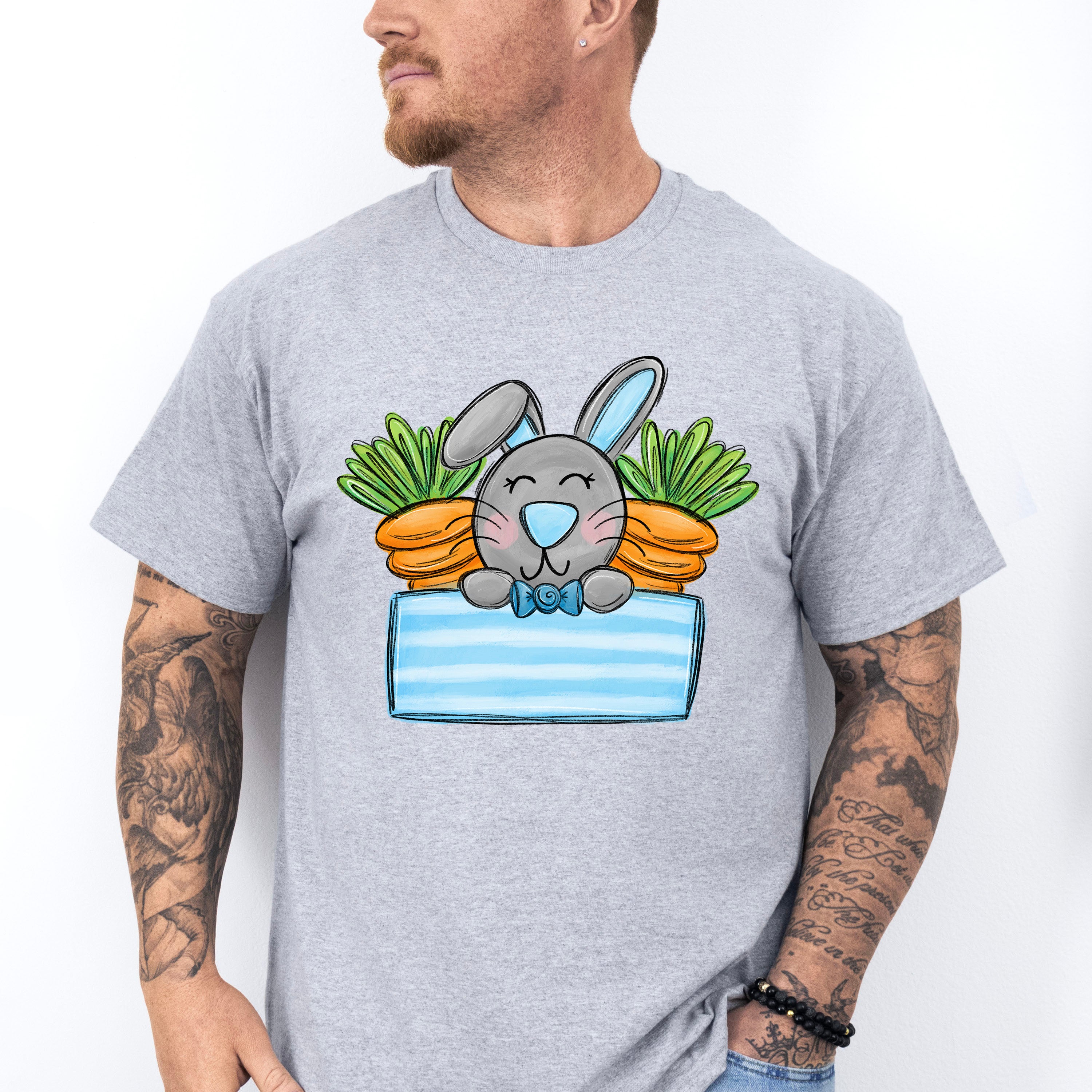 Bunny And Carrots Easter Day Unisex Crewneck T-Shirt Sweatshirt Hoodie