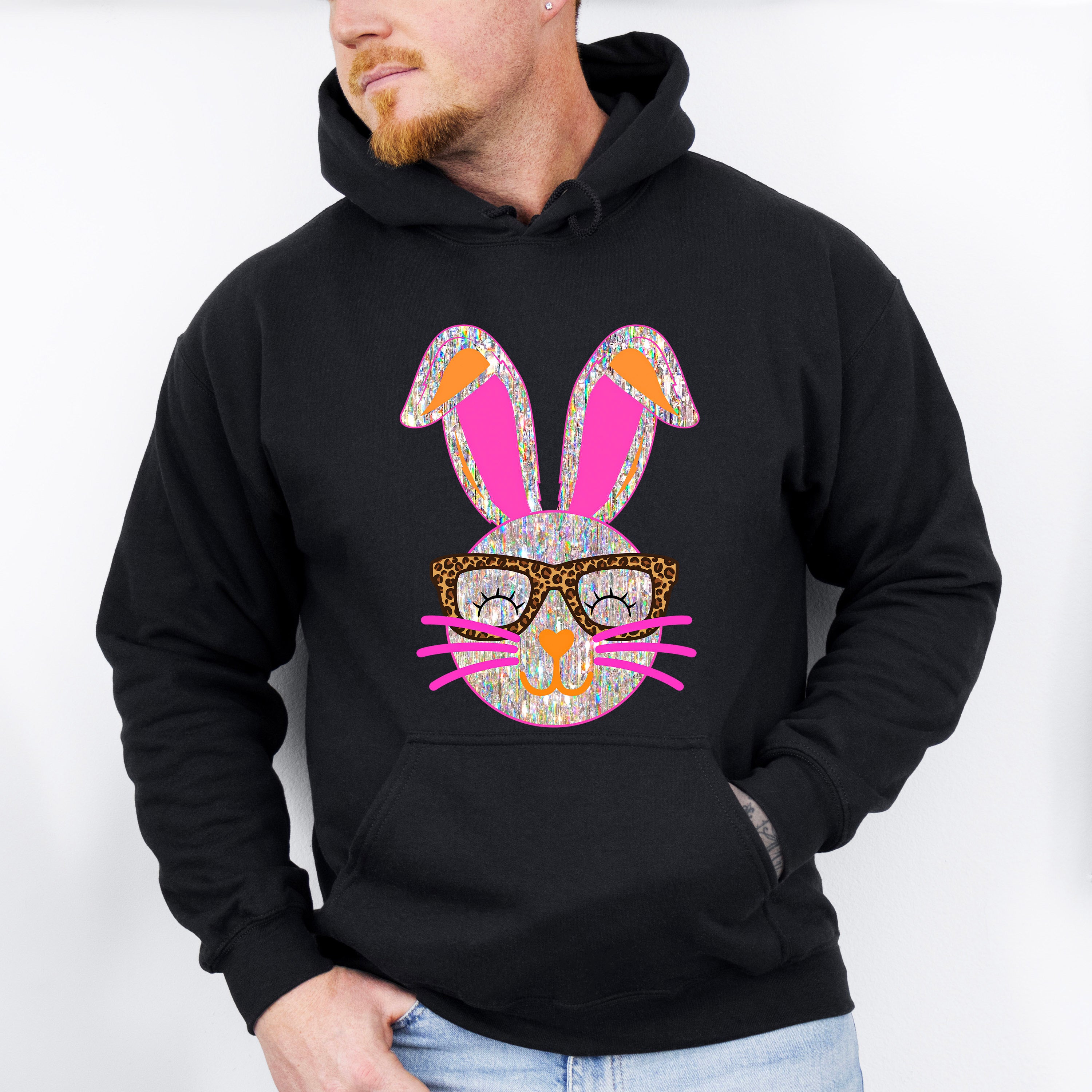Bunny Glasses Easter Day Unisex Crewneck T-Shirt Sweatshirt Hoodie